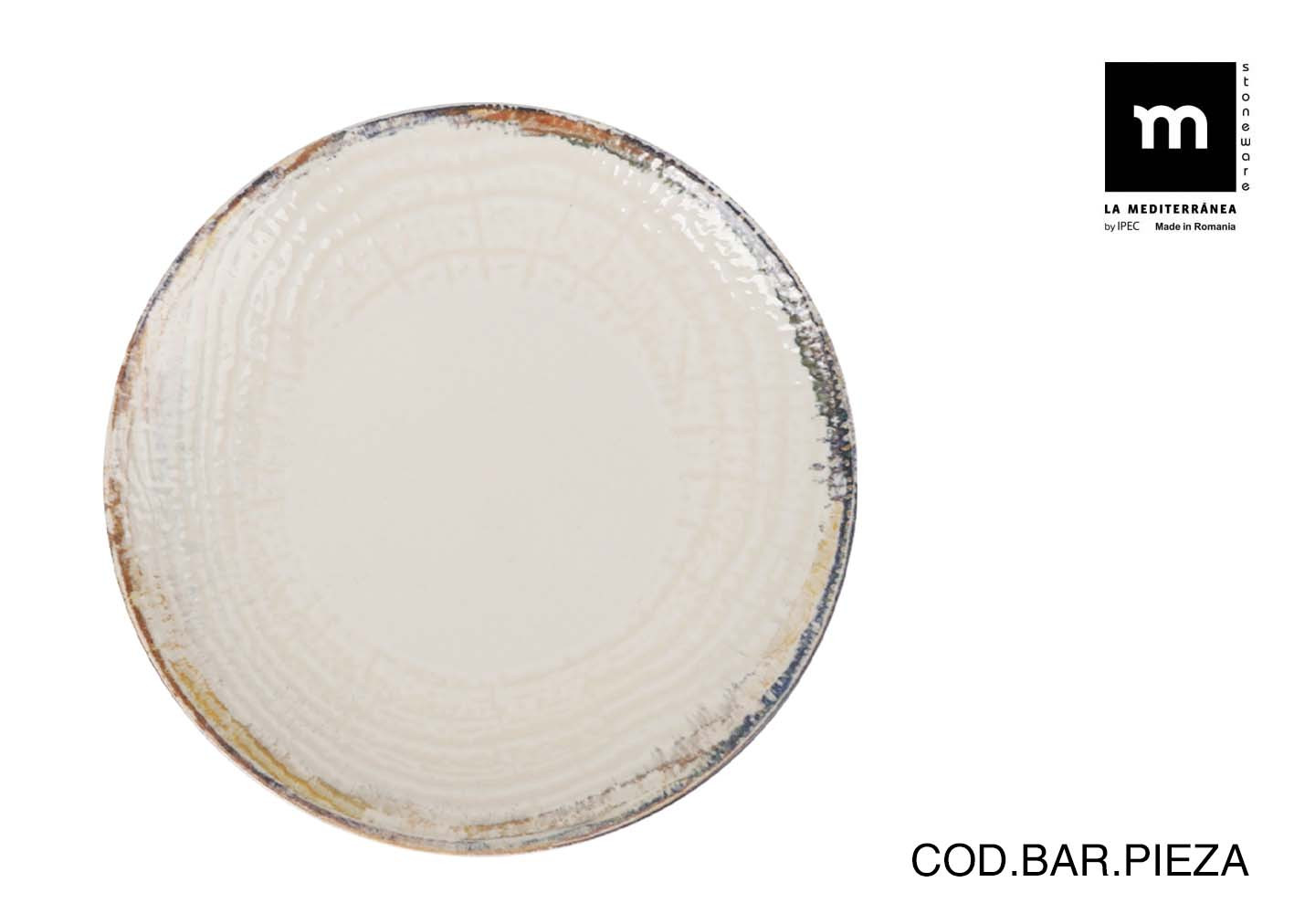 PLATO STONEWARE DECORADO ALBUS LLANO 26 CM