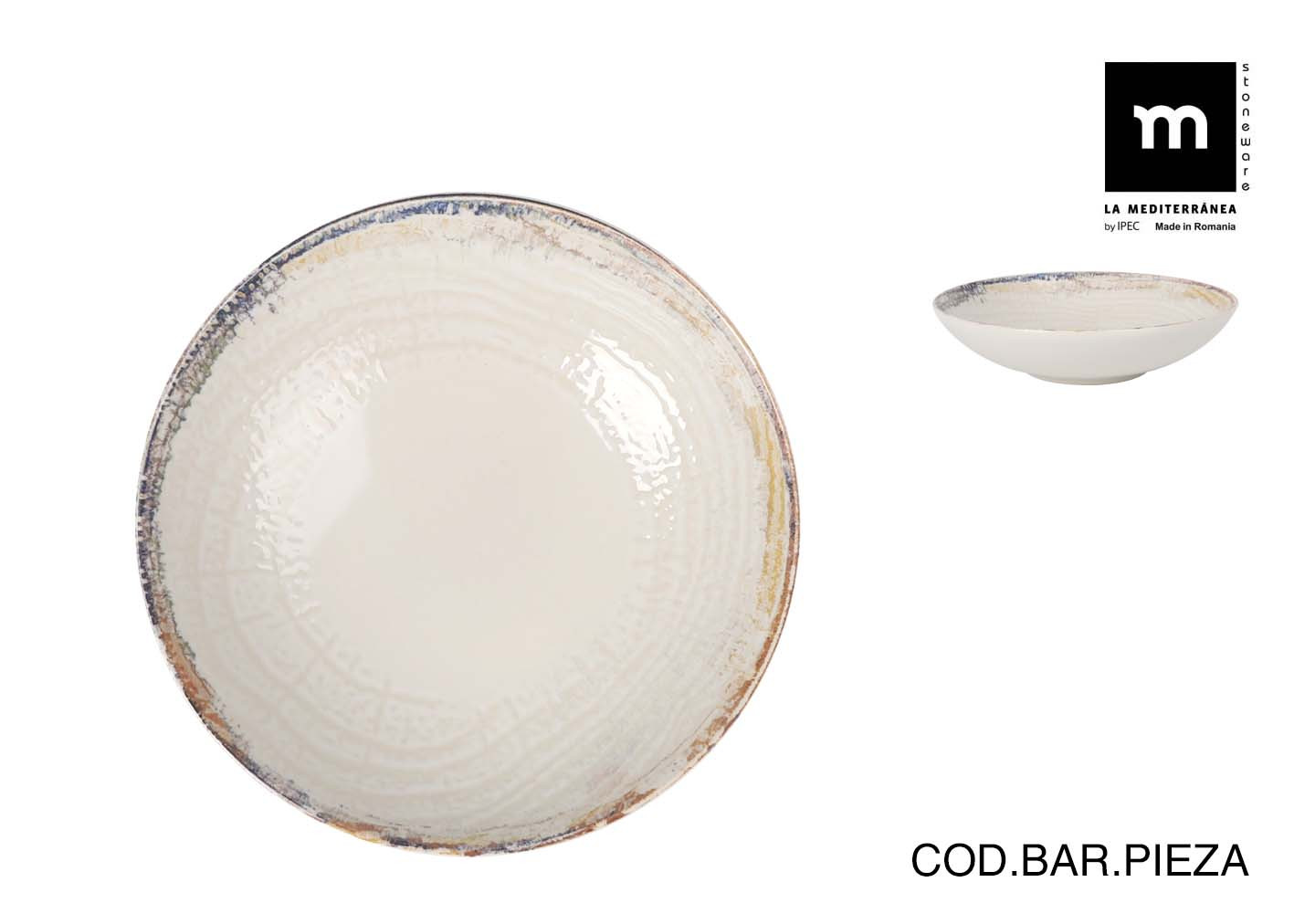PLATO STONEWARE DECORADO ALBUS HONDO 21CM