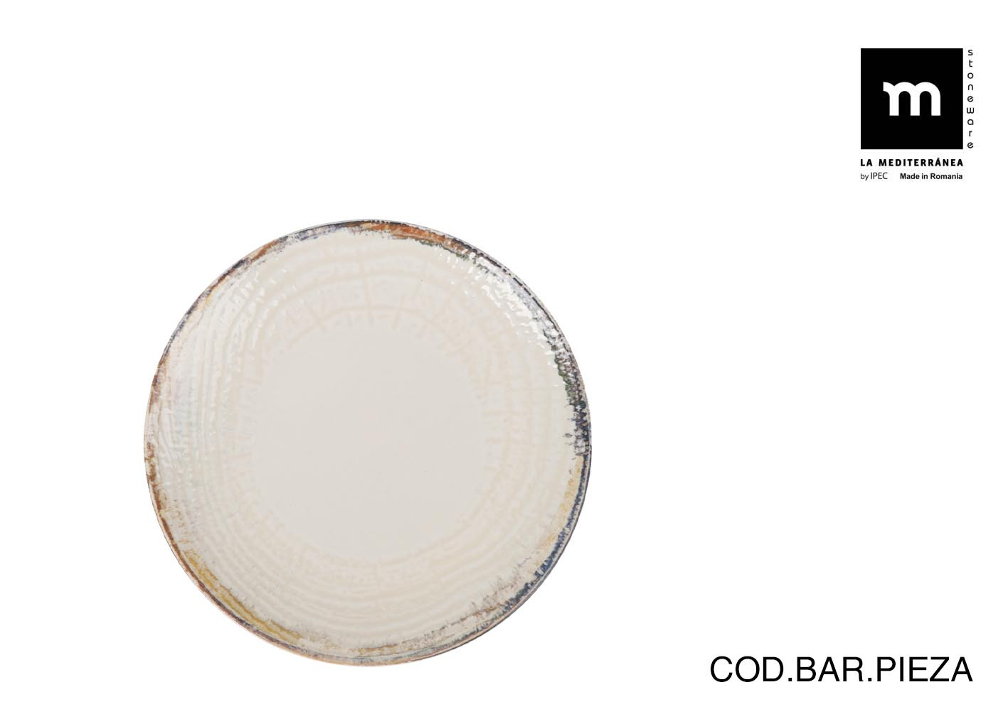 PLATO STONEWARE DECORADO ALBUS POSTRE 20 CM