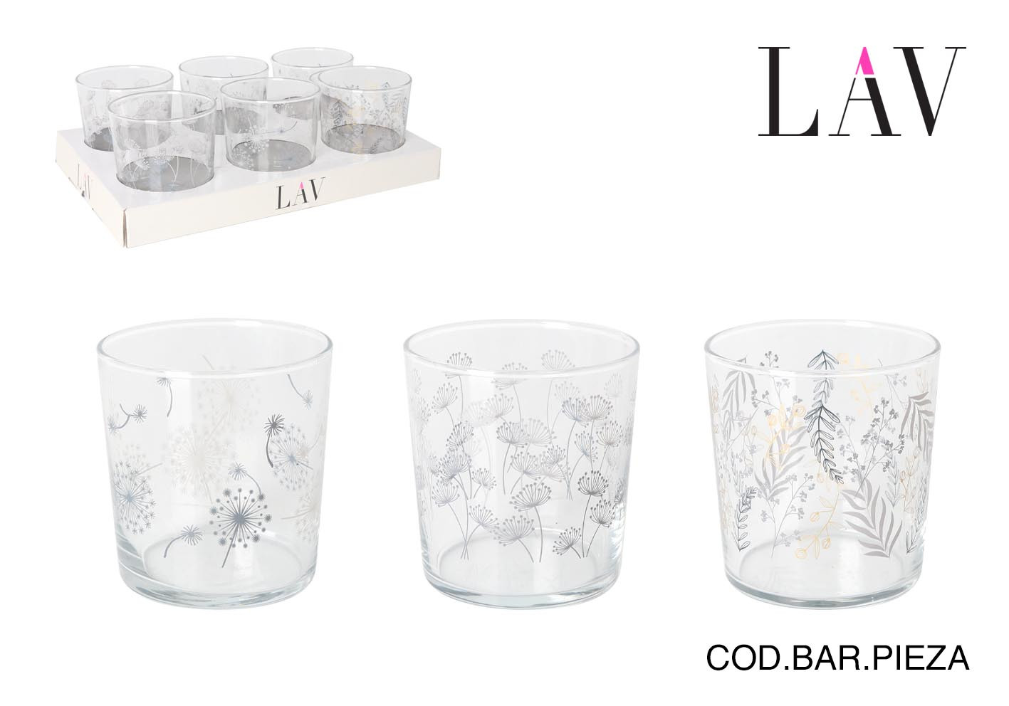 VASO PINTA DECORADO LIORA 34CL