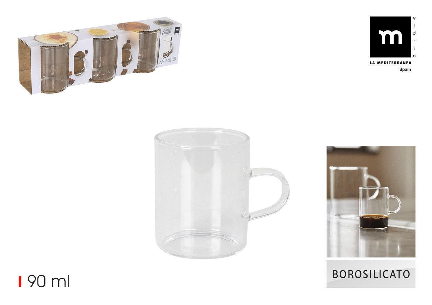 TAZA BOROSILICATO DOBLE SET 3UDS 9CL