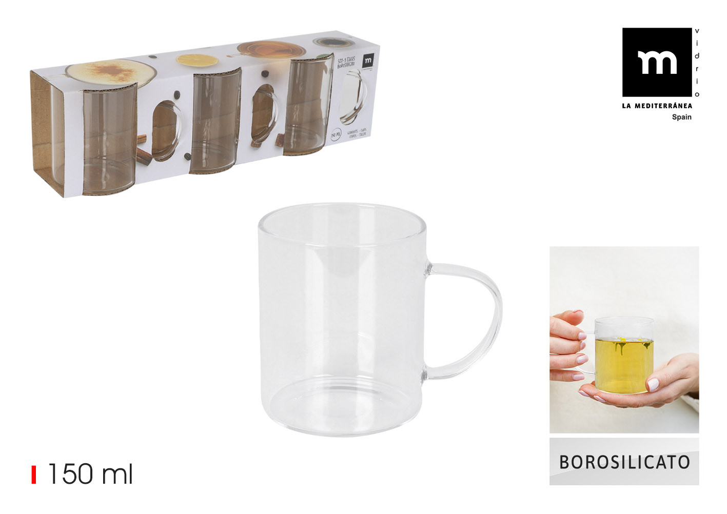 TAZA BOROSILICATO DOBLE SET 3UDS 15CL