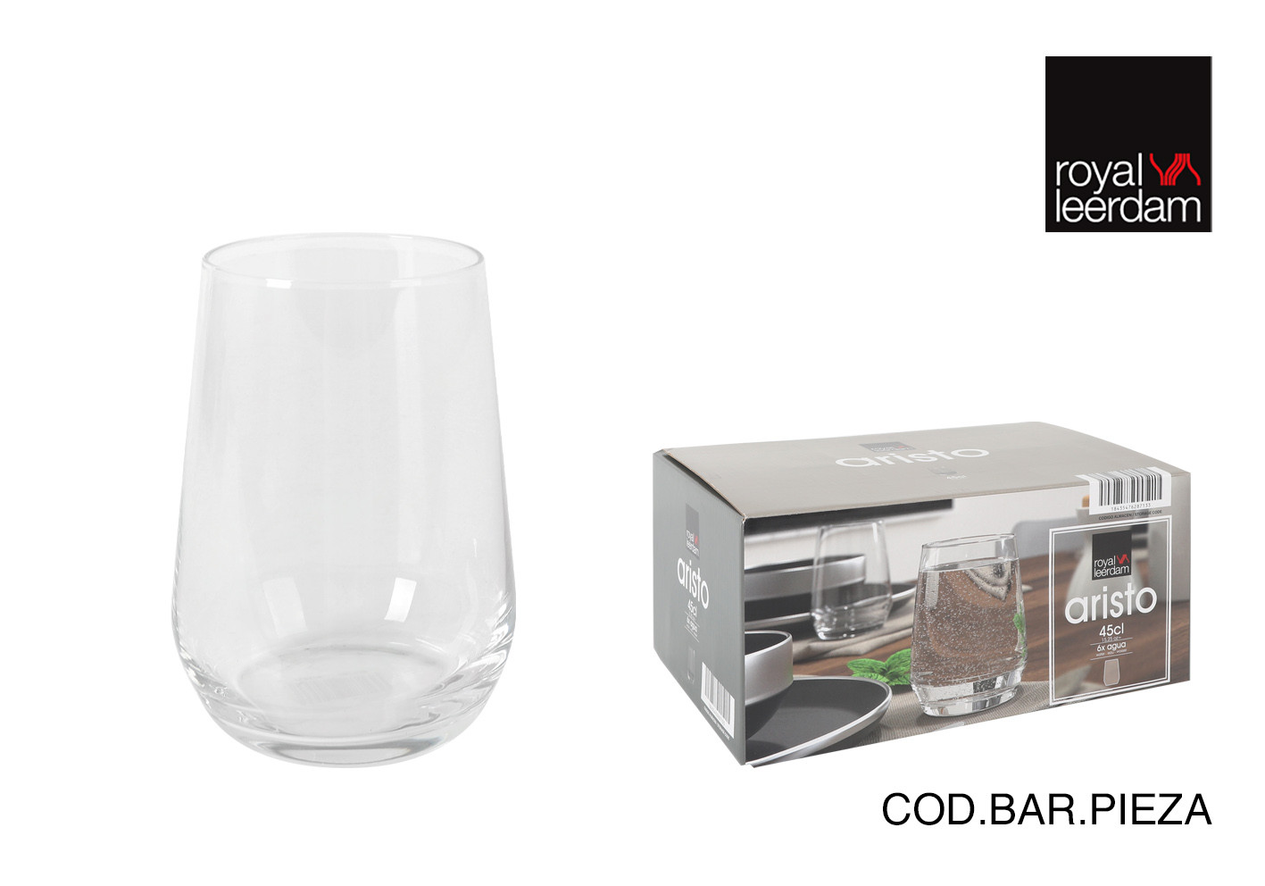 VASO AGUA PACK 6UDS ENSEMBLE ARISTO 45CL