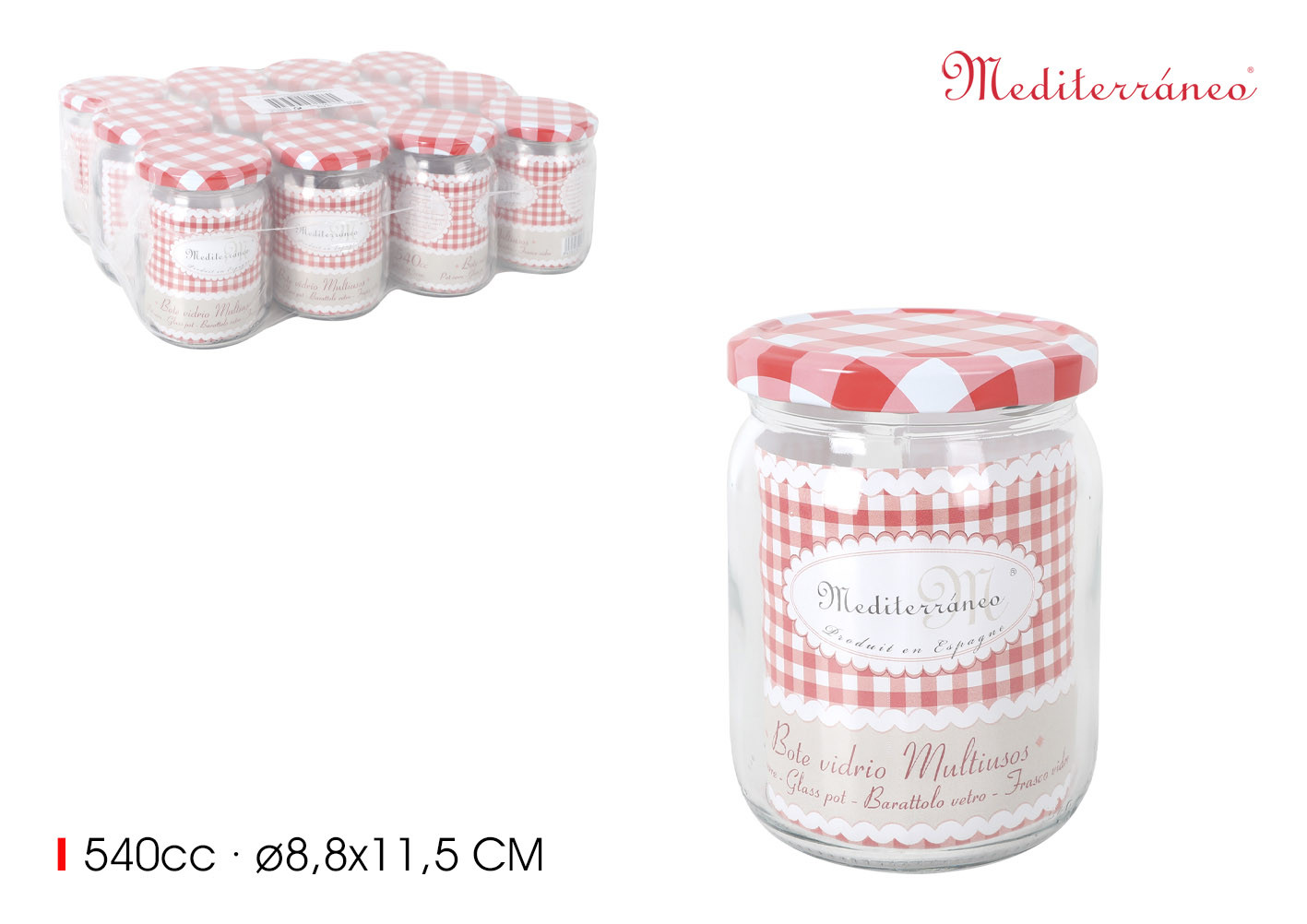 BOTE VIDRIO MULTIUSOS CON TAPA 540ML