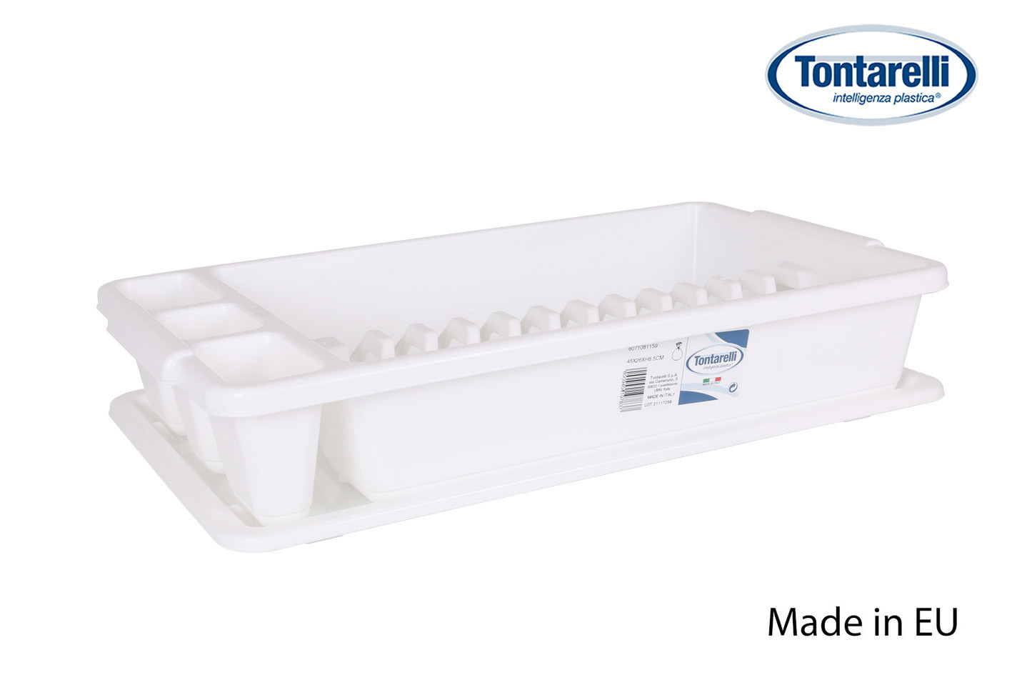 ESCURREPLATOS + BANDEJA SCOLA BLANCO 45X26CM PLASTICO