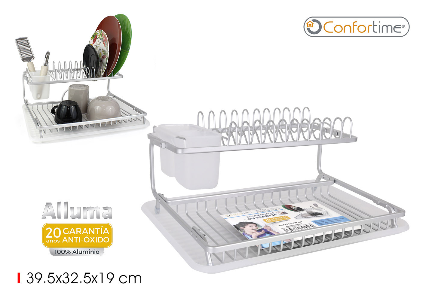 ESCURREPLATOS ALLUMA QUTT 39,5X32,5X19CM