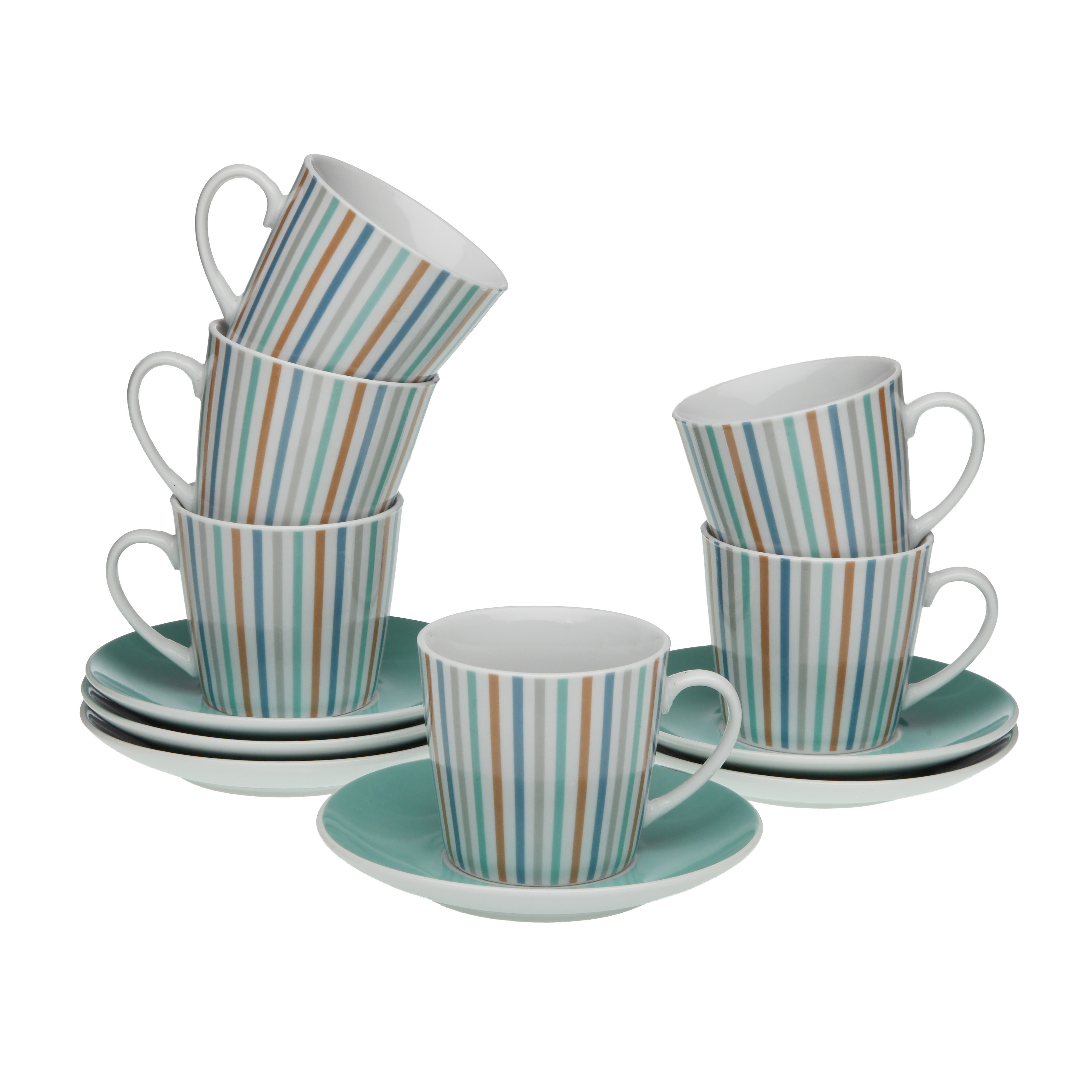 TAZA TE RAYAS SET 6UDS Ø 22CL
