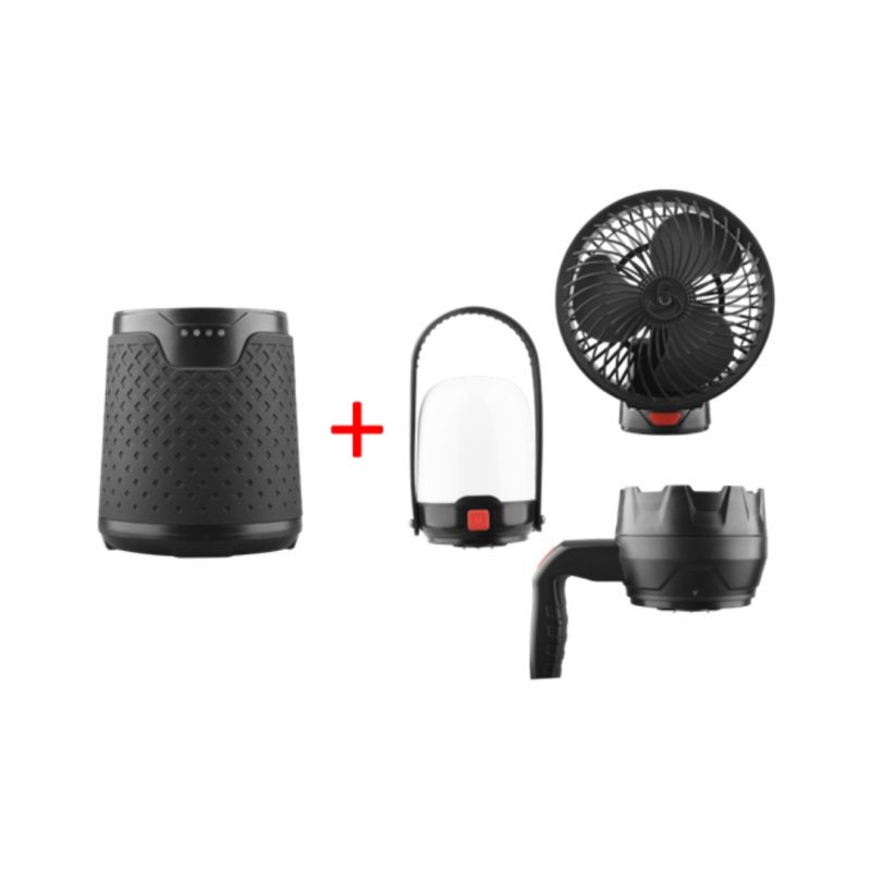 PACK VENTILADOR+LINTERNA+FAROL RECARGABLE USB 700LM 400LM 1600LL