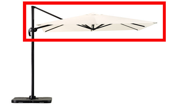 TELA RECAMBIO PARASOL EXCENTRICO PARA REF. 23004415 3X3CM BEIGE