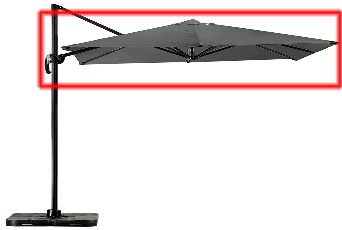 TELA RECAMBIO PARASOL EXCENTRICO PARA REF. 23004950 3X3CM ANTRACITA