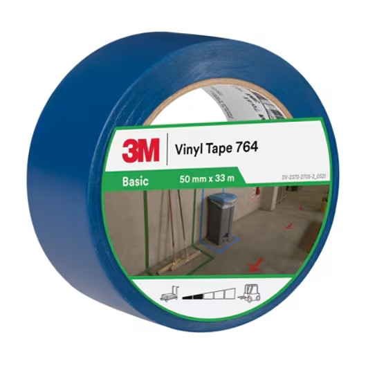CINTA ADHESIVA VINILO 764 AZUL 50MMX33MX 0,13MM