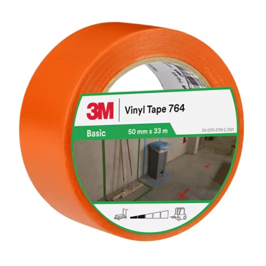 CINTA ADHESIVA VINILO 764 NARANJA 50MMX33MX 0,13MM