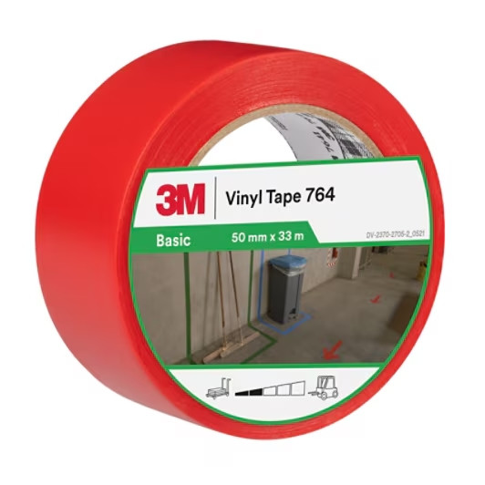 CINTA ADHESIVA VINILO 764 ROJO 50MMX33MX 0,13MM