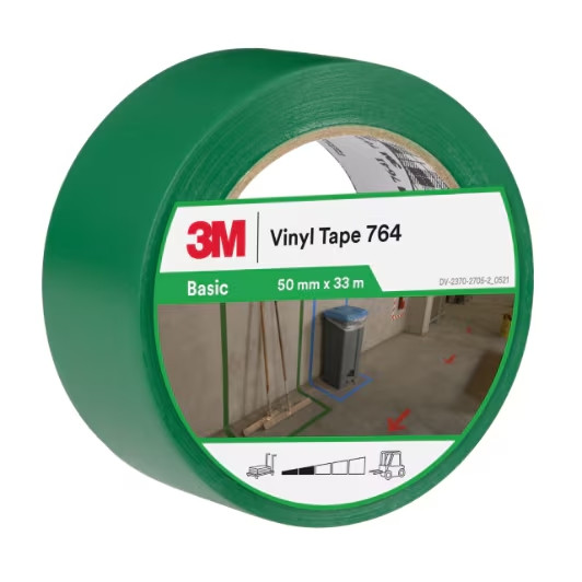 CINTA ADHESIVA VINILO 764 VERDE 50MMX33MX 0,13MM