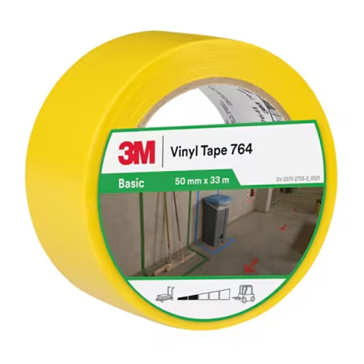 CINTA ADHESIVA VINILO 764 AMARILLO 50MMX33MX 0,13MM