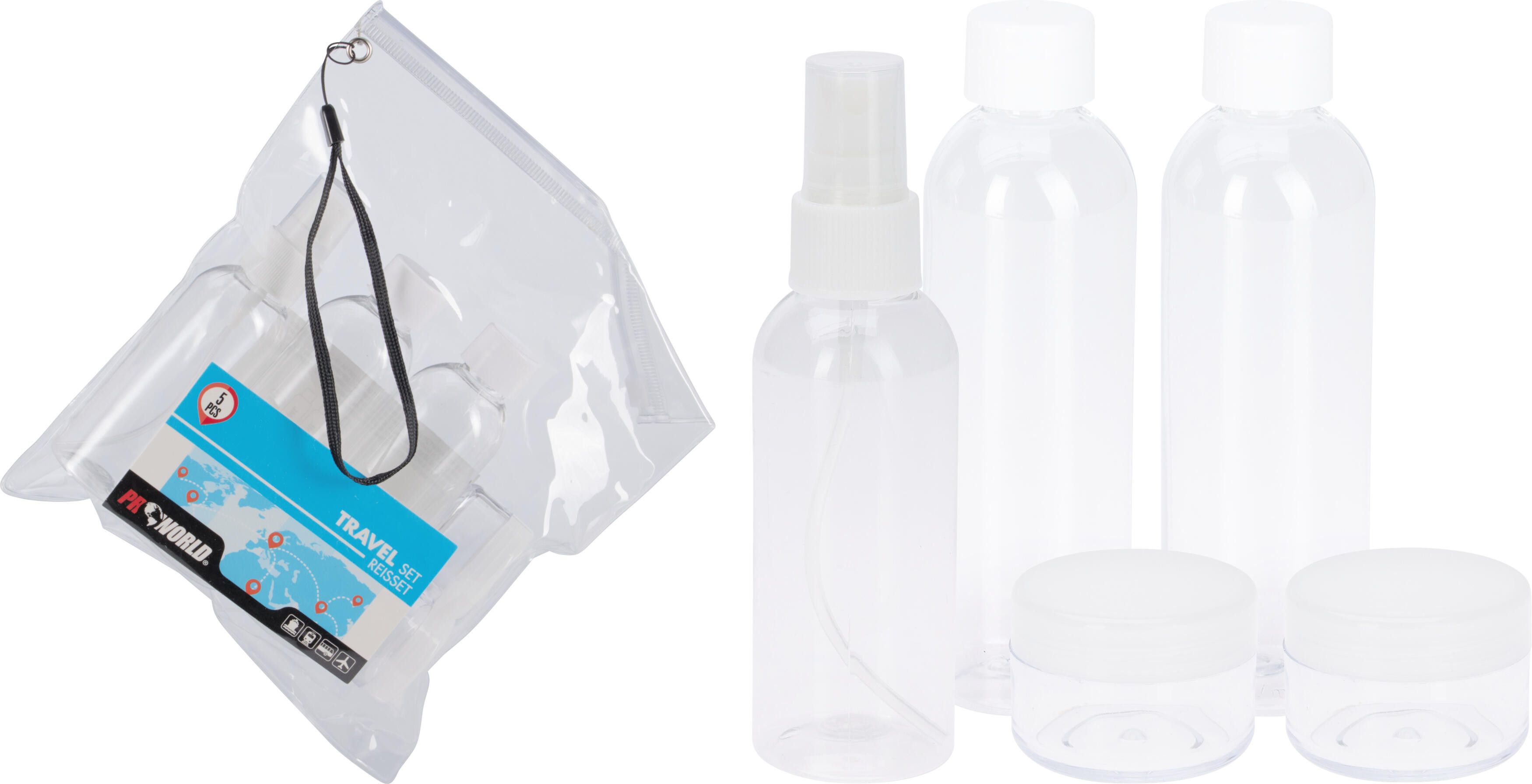NECESER VIAJE KIT 3 FRASCOS + 2 BOTES
