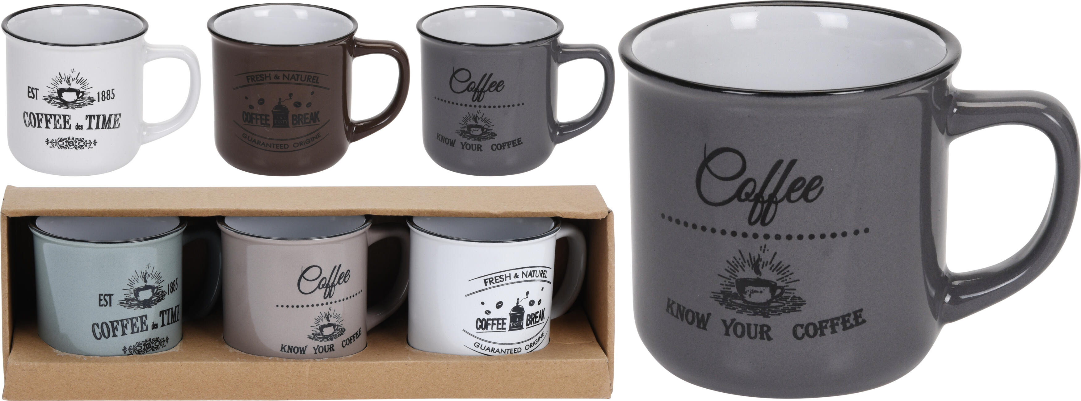 MUG SET 3 UNIDADES 33CL SURTIDO