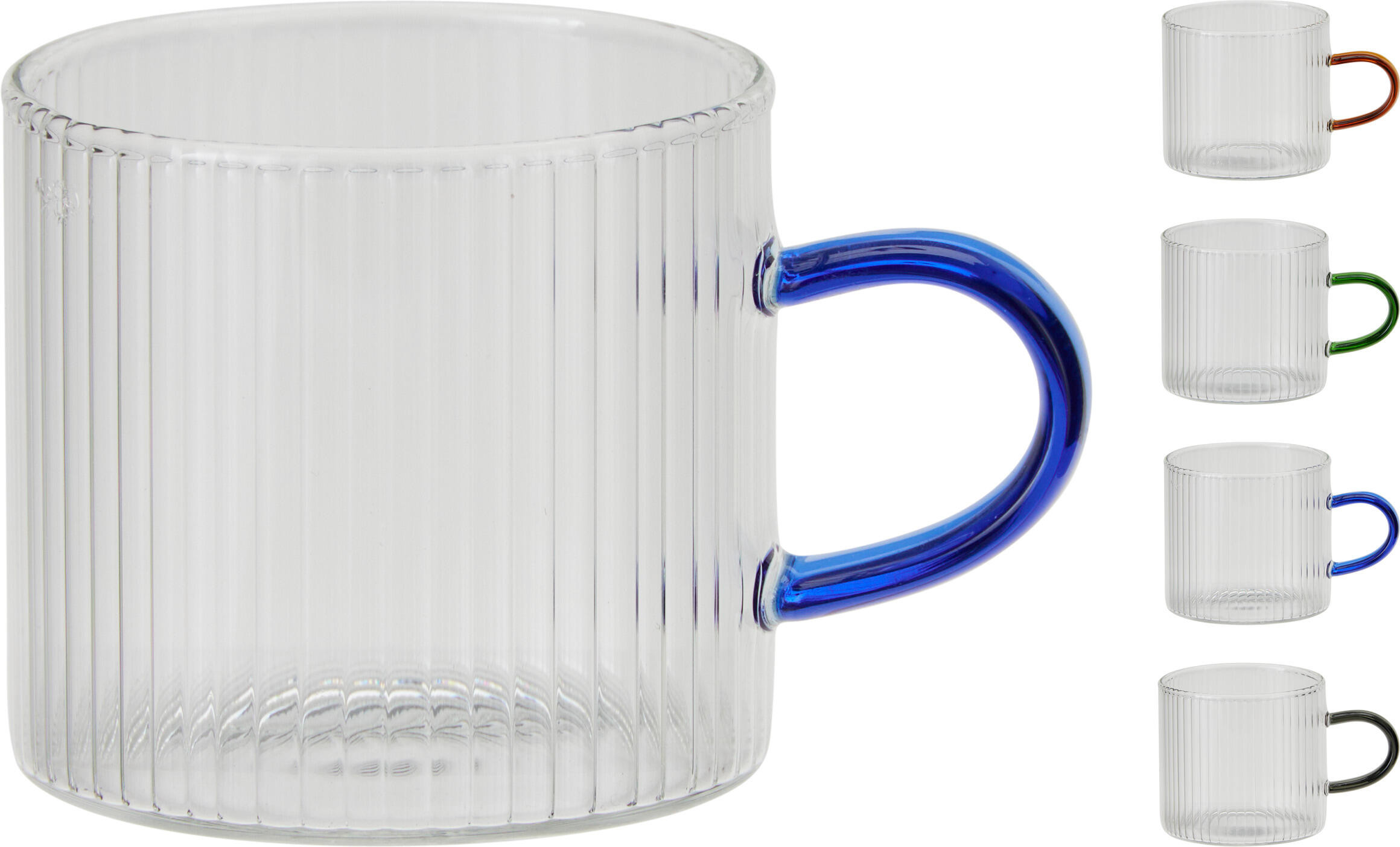 TAZA BOROSILICIATO SET 4 UNIDADES 12CL SURTIDA