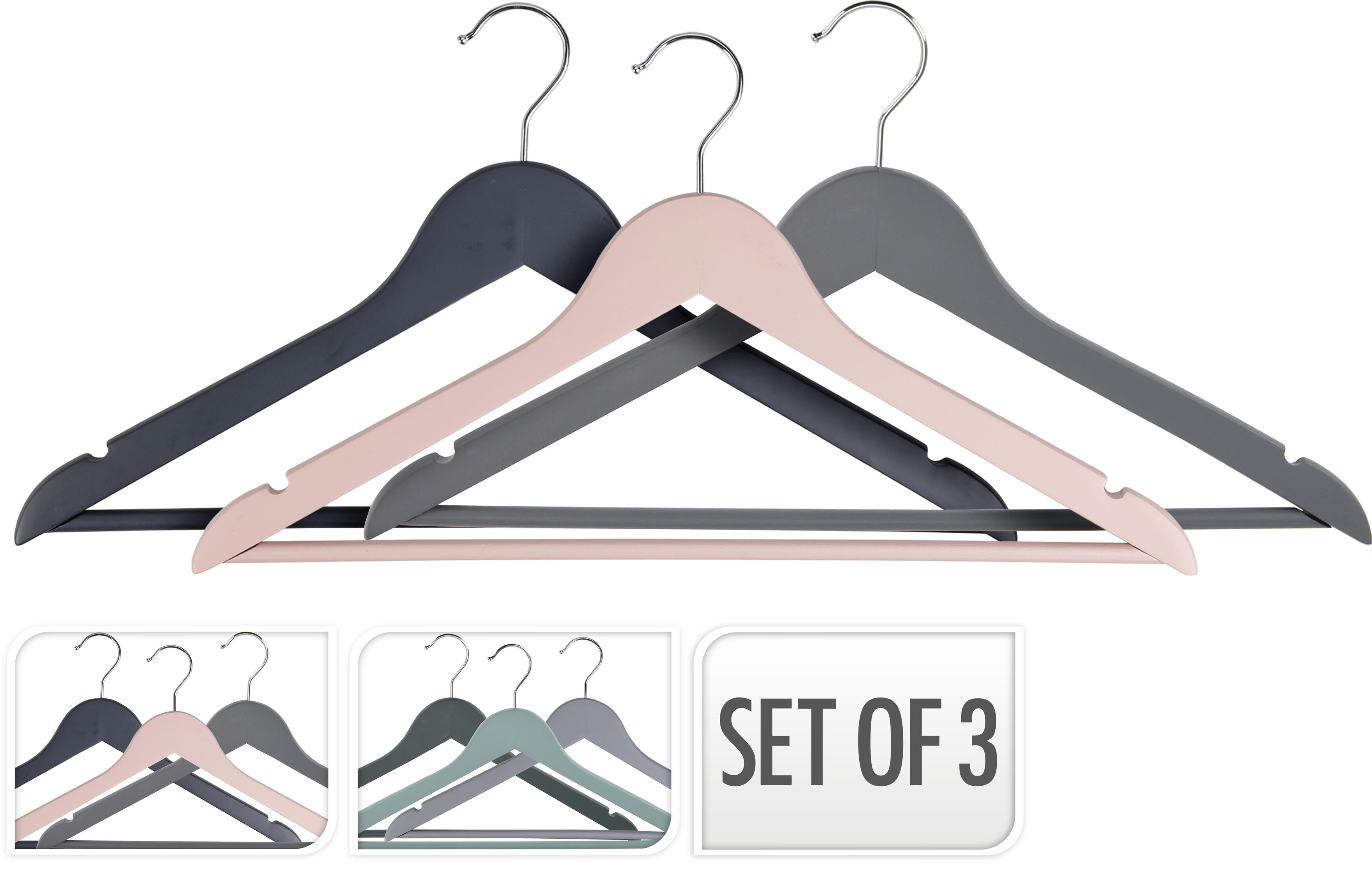 PERCHA EUCALIPTO SET 3 UNIDADES SURTIDA