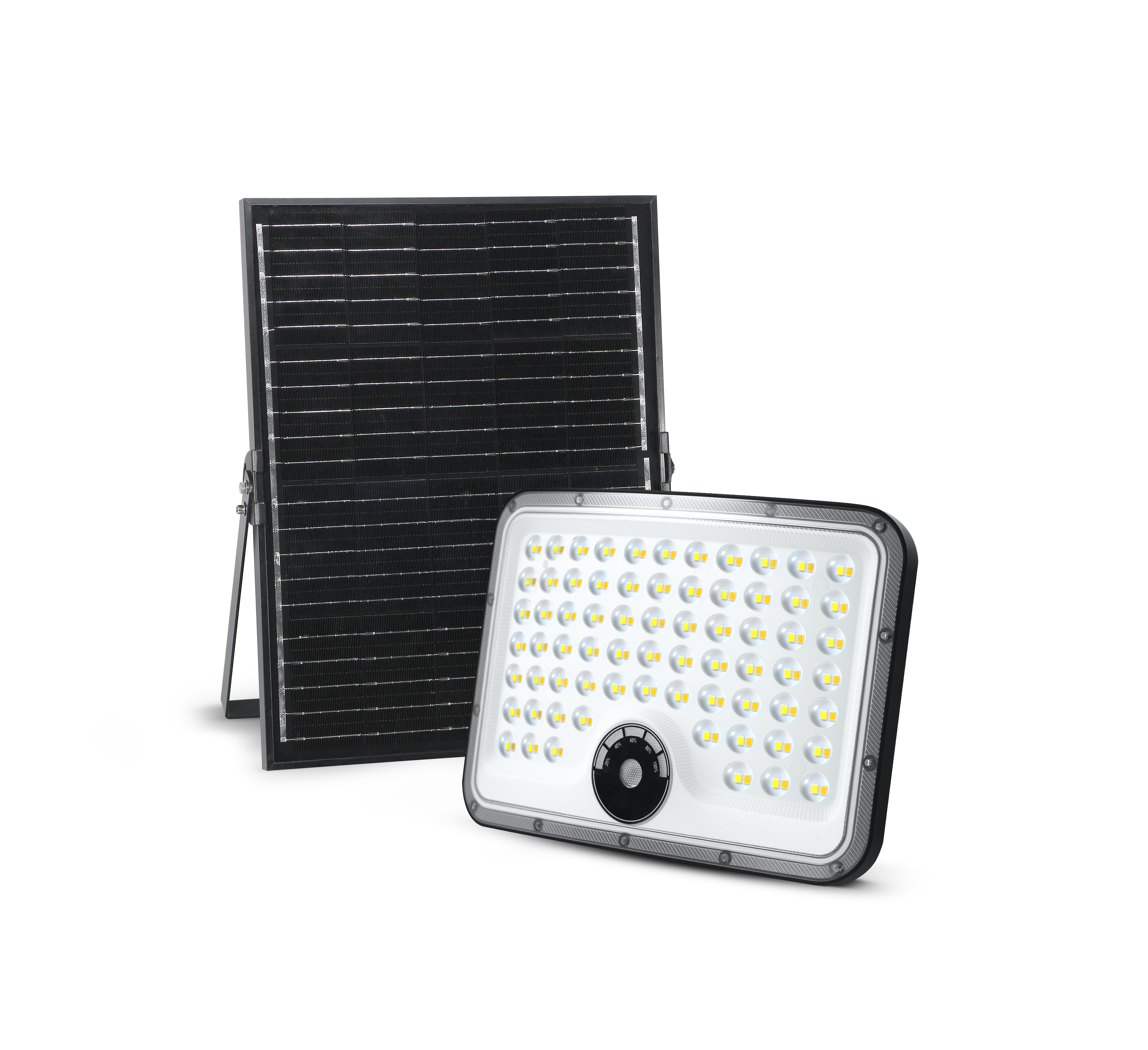 PROYECTOR LED SOLAR CON PLACA NEGRO ADAY 80M2 CCT 2200-3200 LM