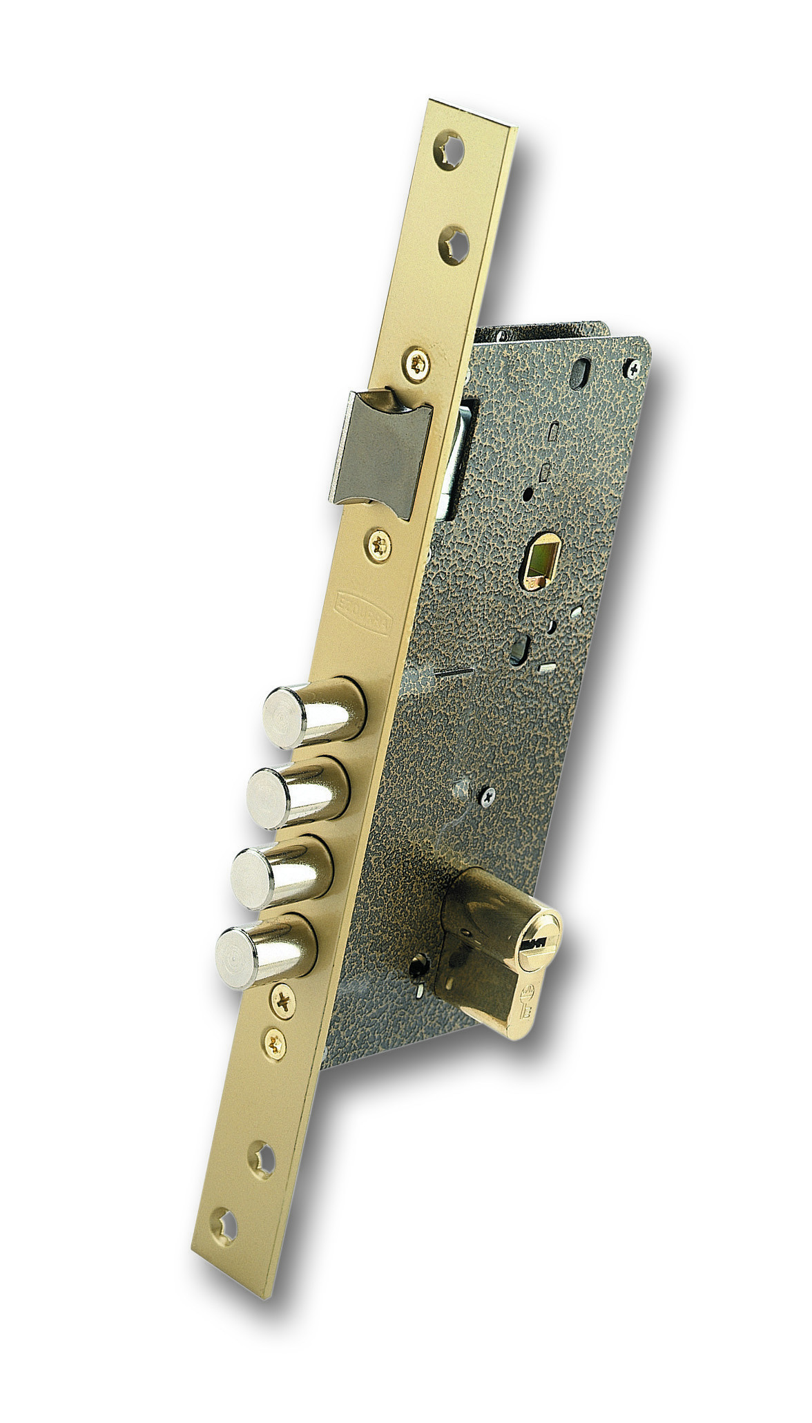 CERRADURA SEGURIDAD EMBUTIR 700B/50 DS15/60 MM ALUMINIO DORADO