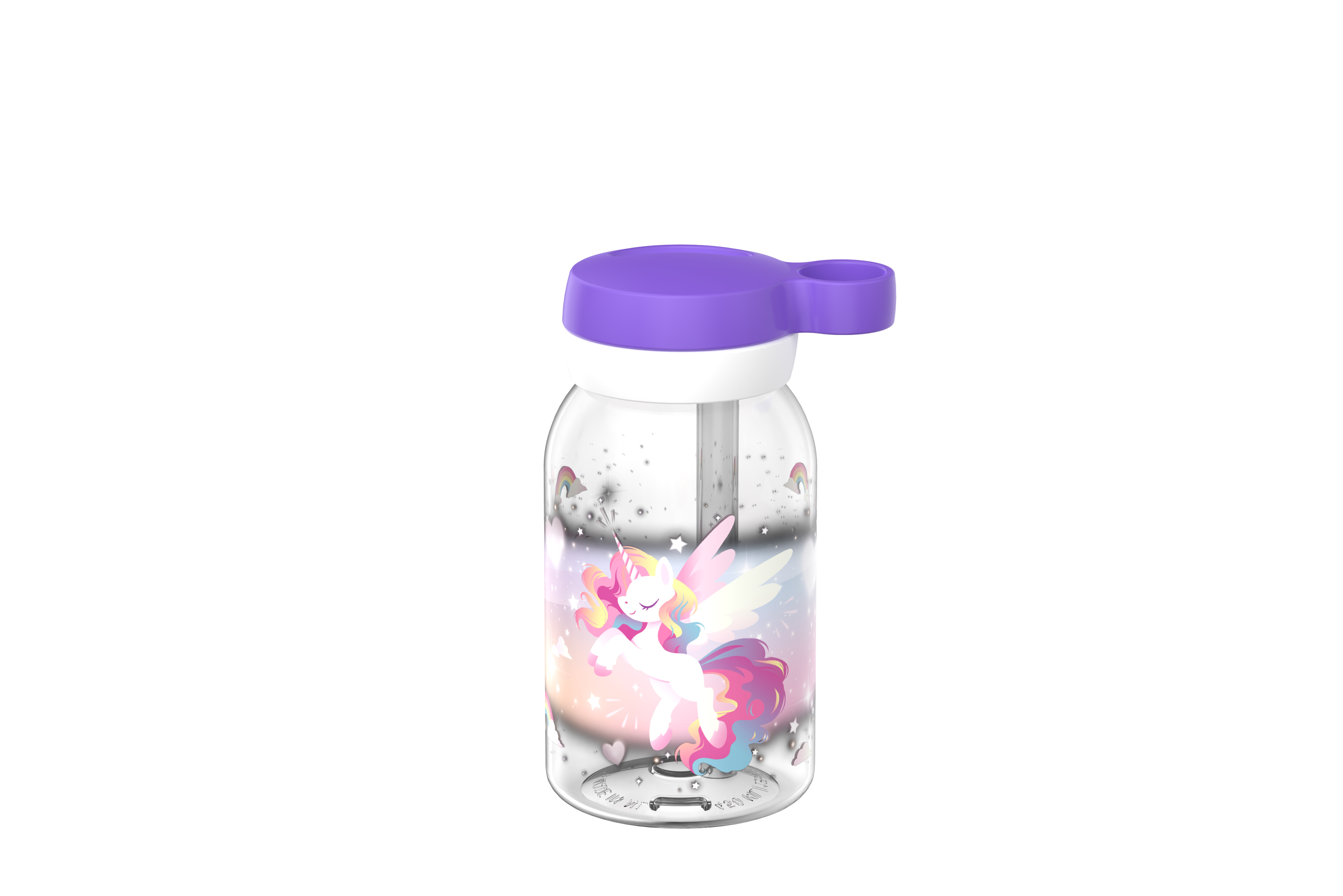 BOTELLA CAMPUS CON PAJITA 450 ML - UNICORN GLOW