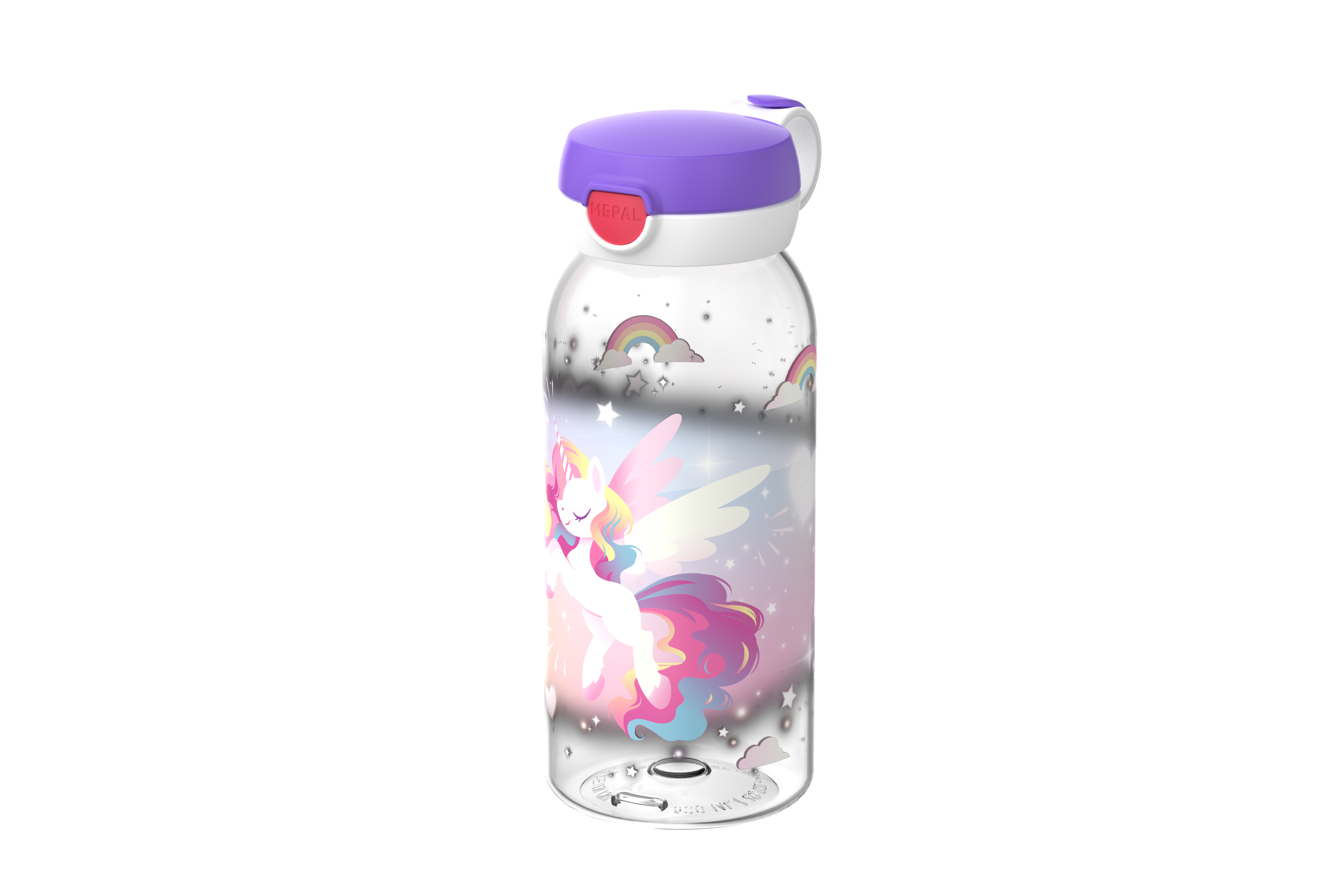 BOTELLA CAMPUS TAPA ABATIBLE 600 ML - UNICORN GLOW
