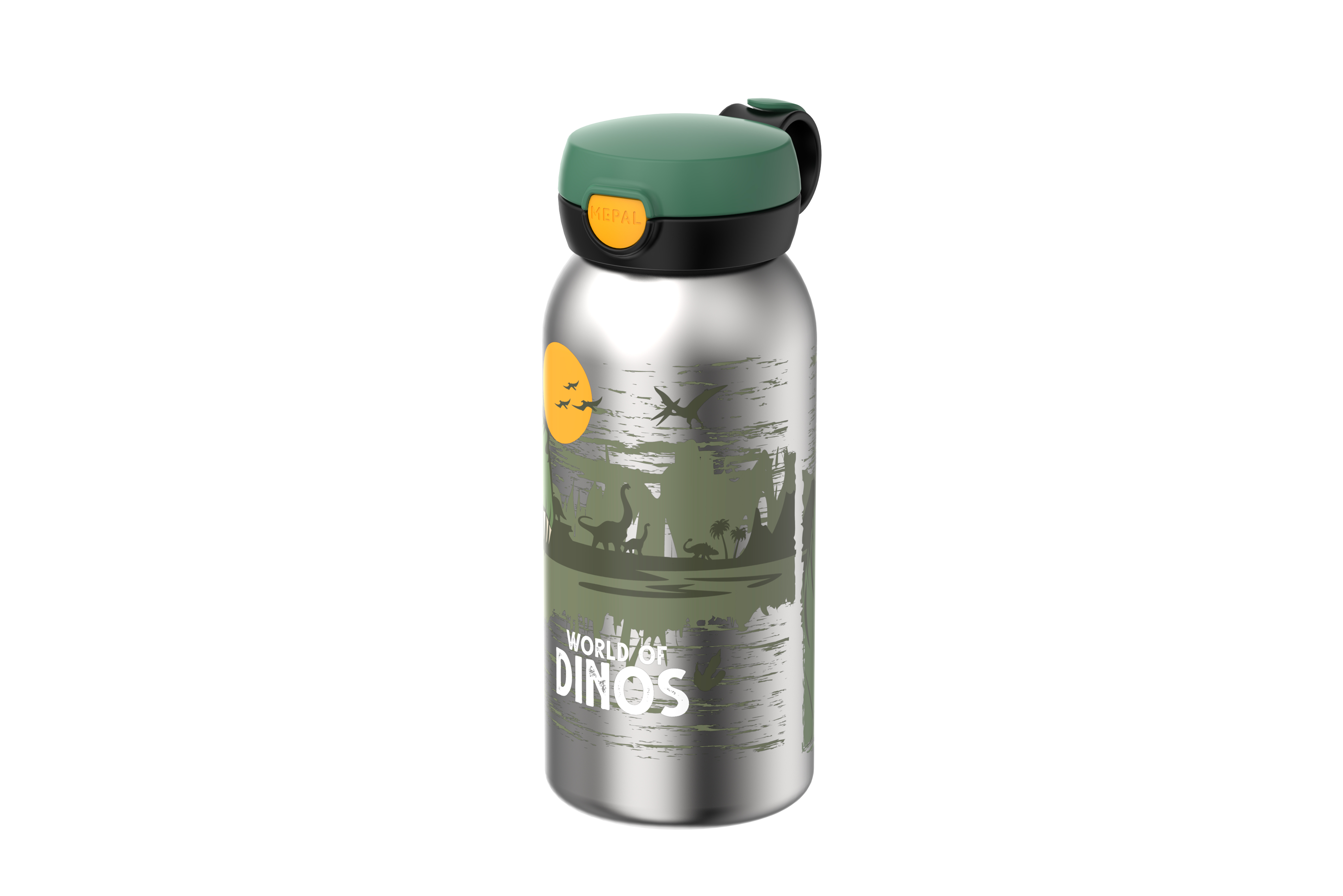 BOTELLA ACERO INOX + TAPA ABATIBLE 600 ML - DINO