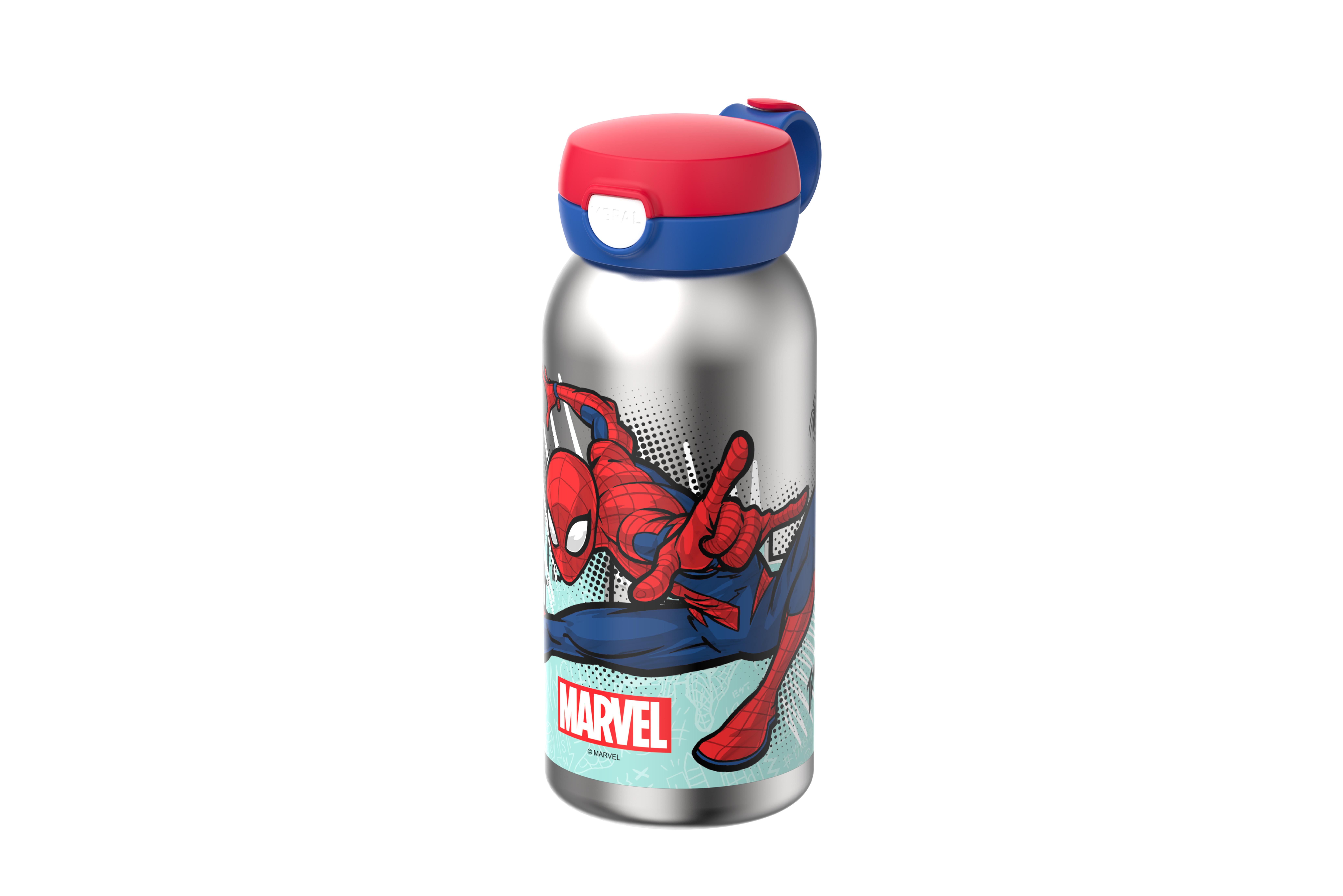 BOTELLA ACERO INOX + TAPA ABATIBLE 600 ML - SPIDERMAN