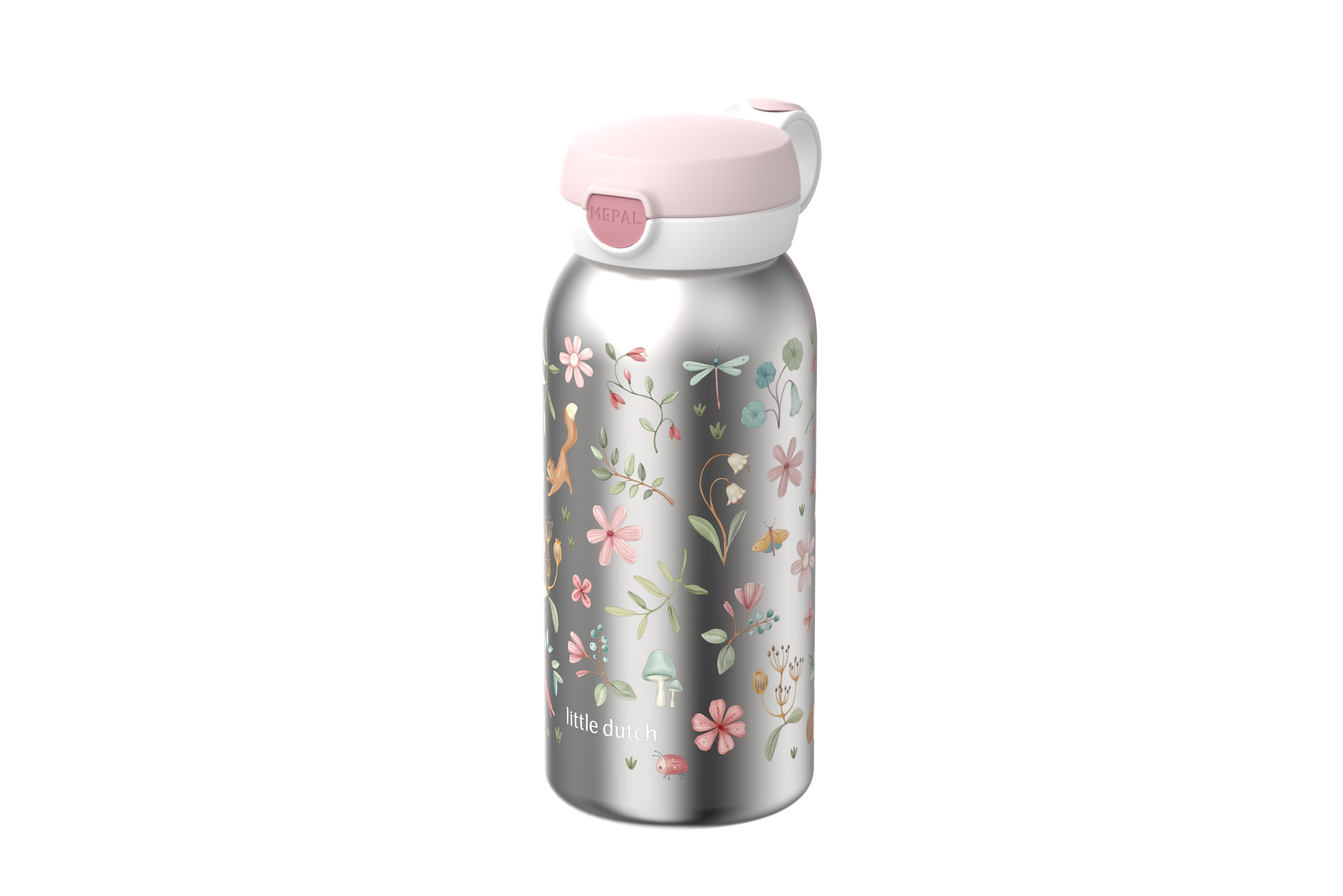 BOTELLA ACERO INOX + TAPA ABATIBLE 600 ML-FAIRY WONDERS