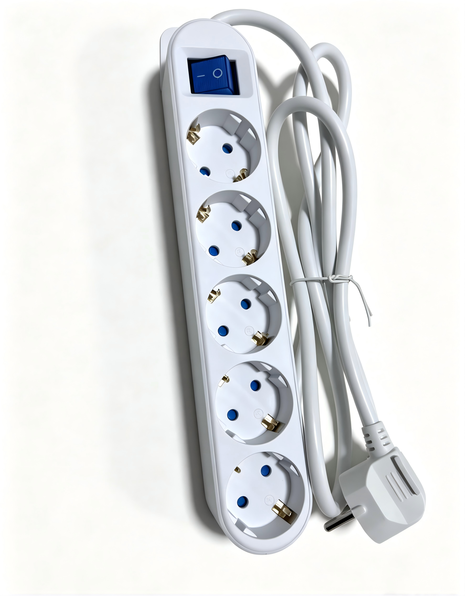 BASE MULTIPLE CON INTERRUPTOR BLANCO 5 TOMAS 1,5 MT