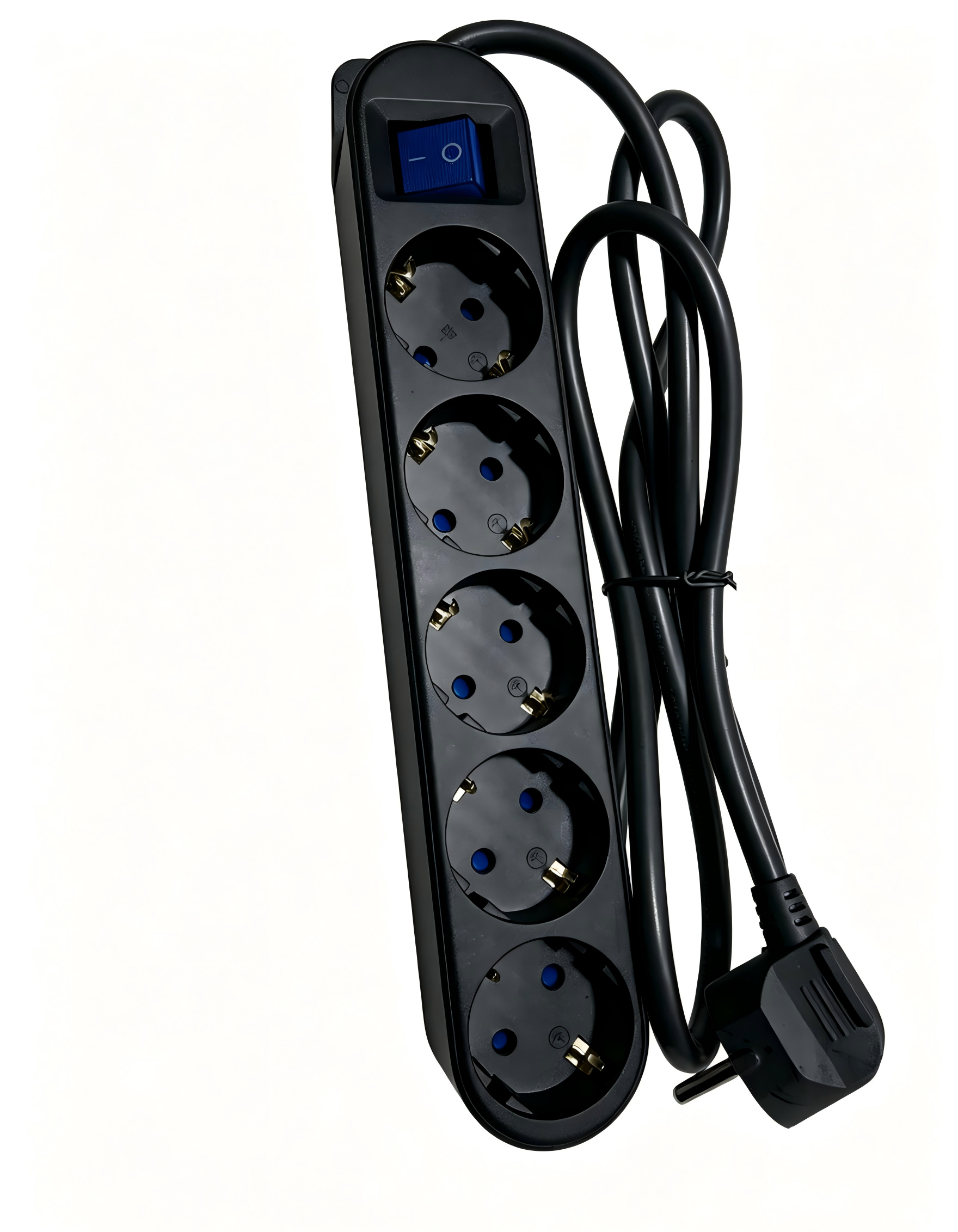 BASE MULTIPLE CON INTERRUPTOR NEGRO 5 TOMAS 1,5 MT