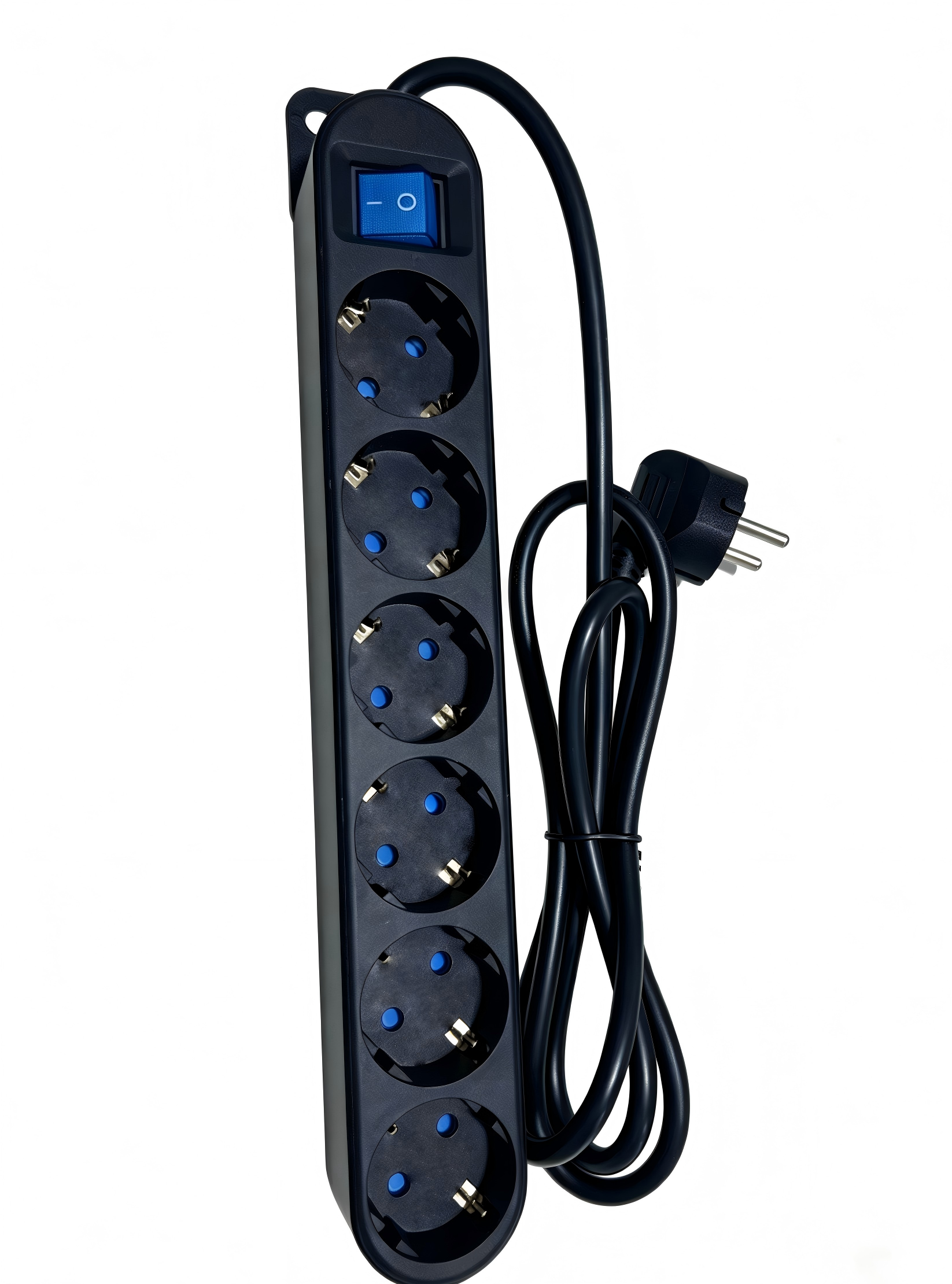 BASE MULTIPLE CON INTERRUPTOR NEGRO 6 TOMAS 1,5 MT