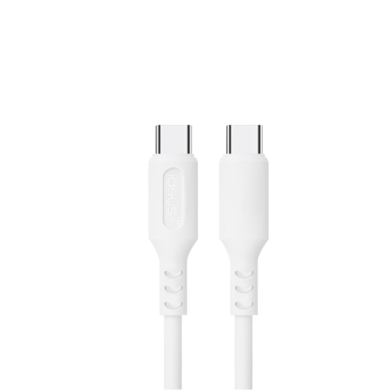 CABLE CONEXION USB C- USB C SILICONA 60W 1,2M BLANCO