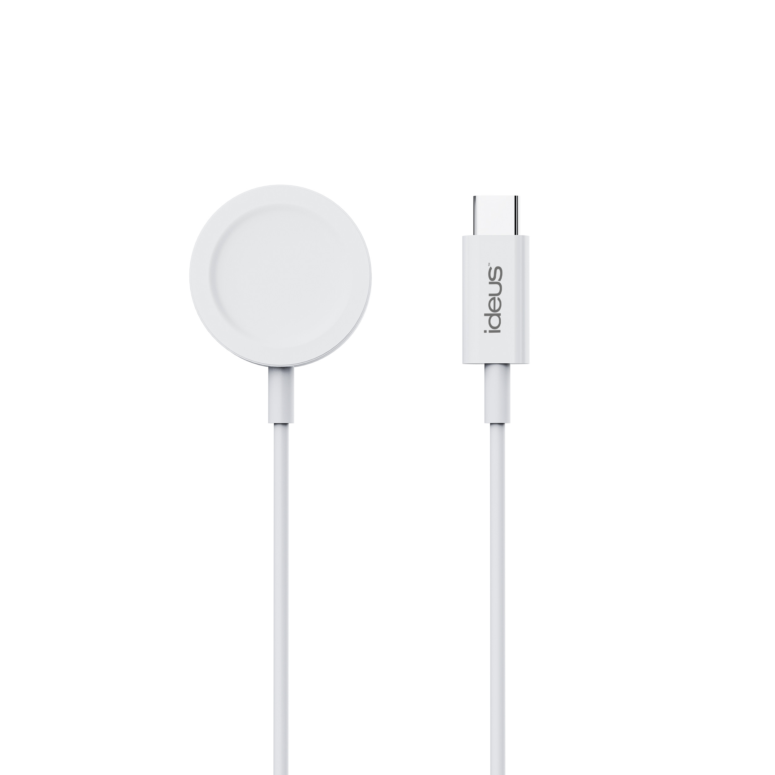 CARGADOR INALAMBRICO RELOJ CON CABLE USB COMPATIBLE APPLE BLANCO