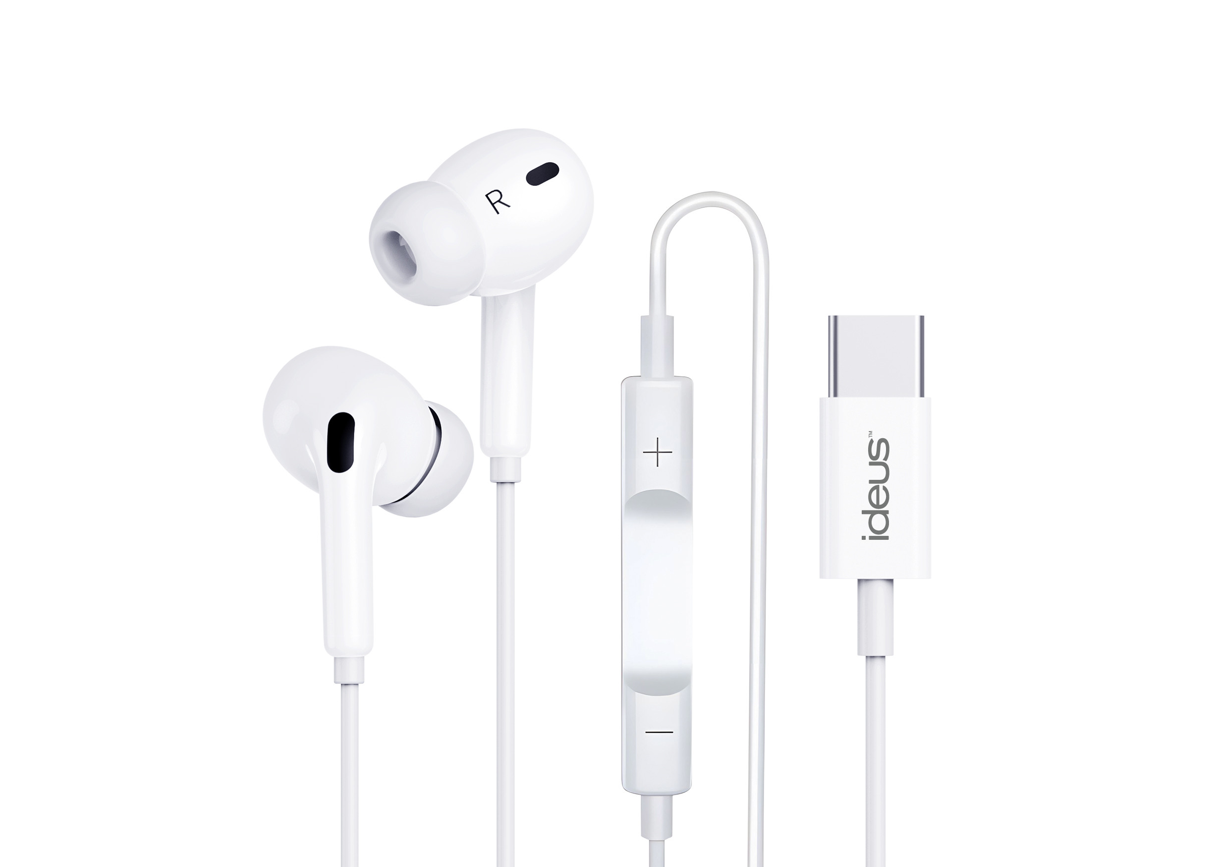 ARICULARES MANOS LIBRES CON CABLE Y CONECTOR TIPO C CON ALMOHADILLAS Y ESTUCHE BLANCO