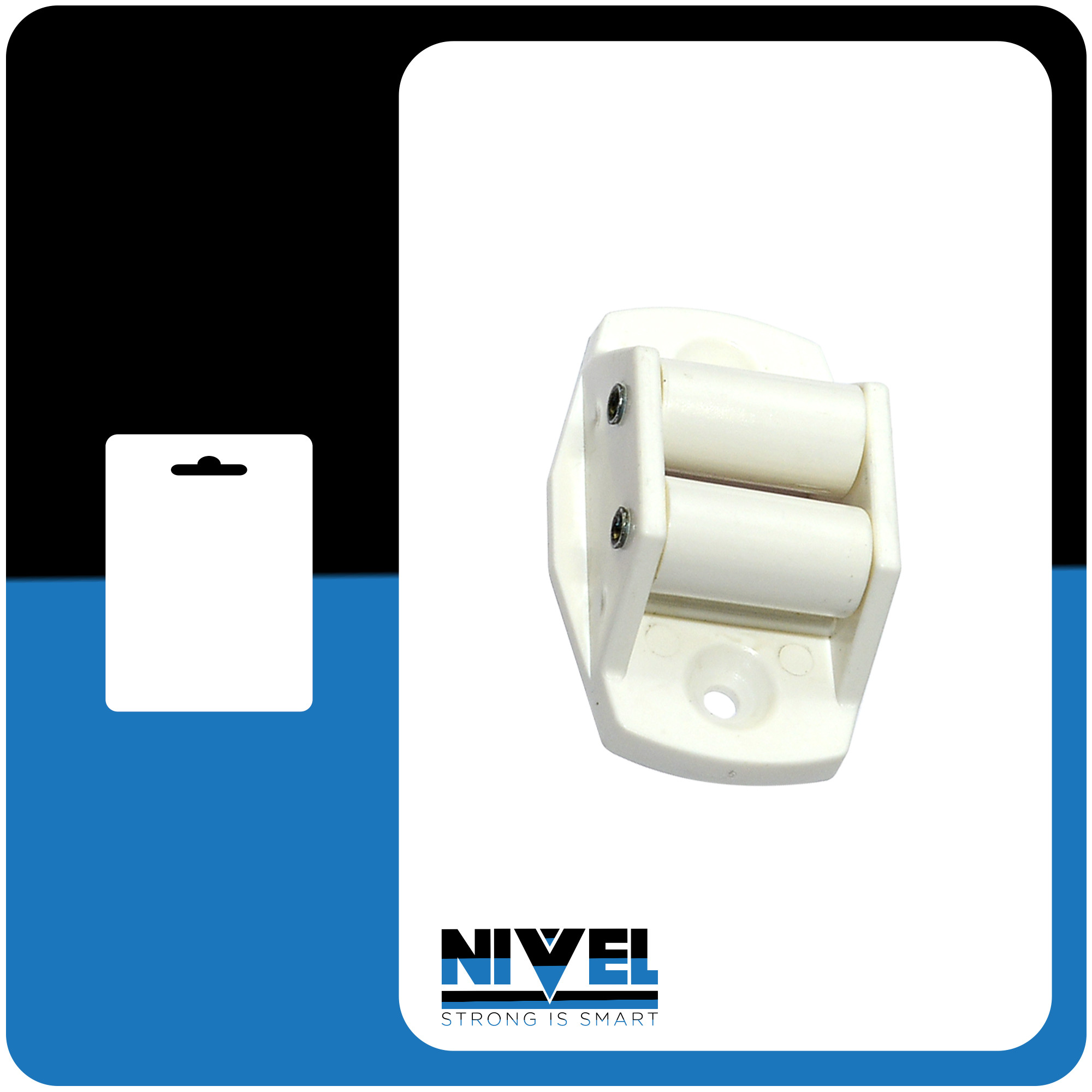 PASACINTA PERSIANA MINI RODILLOS NILON PLASTICO BLANCO