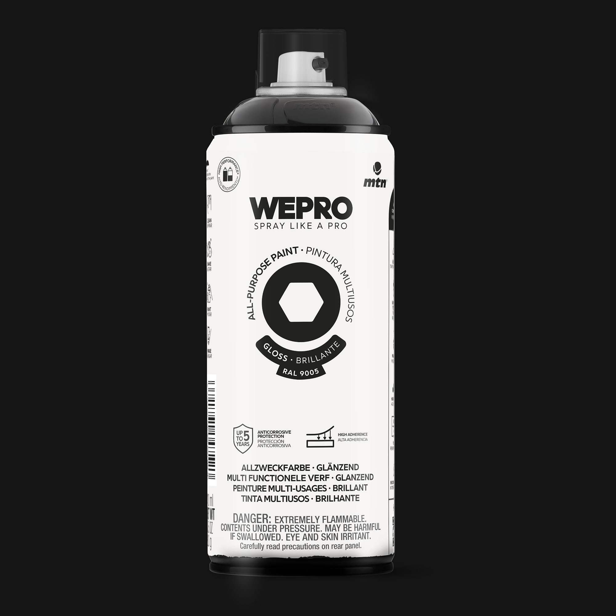 PINTURA SRAY MTN WEPRO WATER BRILLANTE 400 ML NEGRO COSMOS