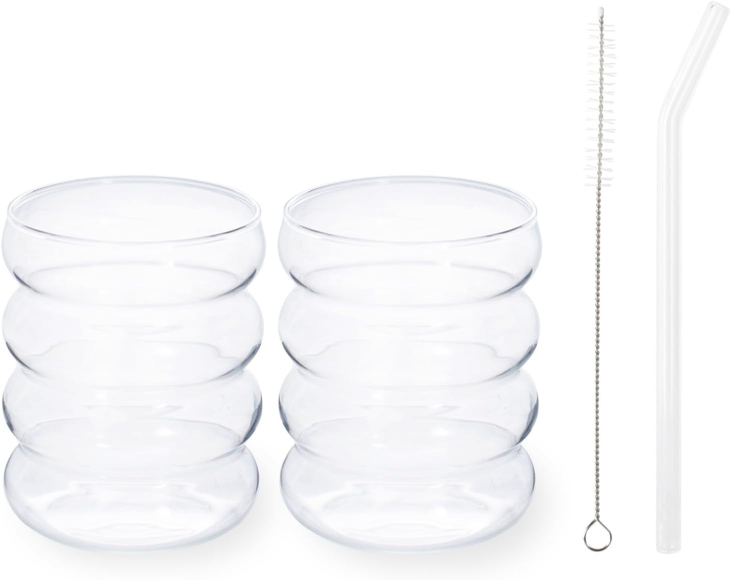 VASOS BOROSILICATO MATCHA 35CL SET 2 + PAJITAS