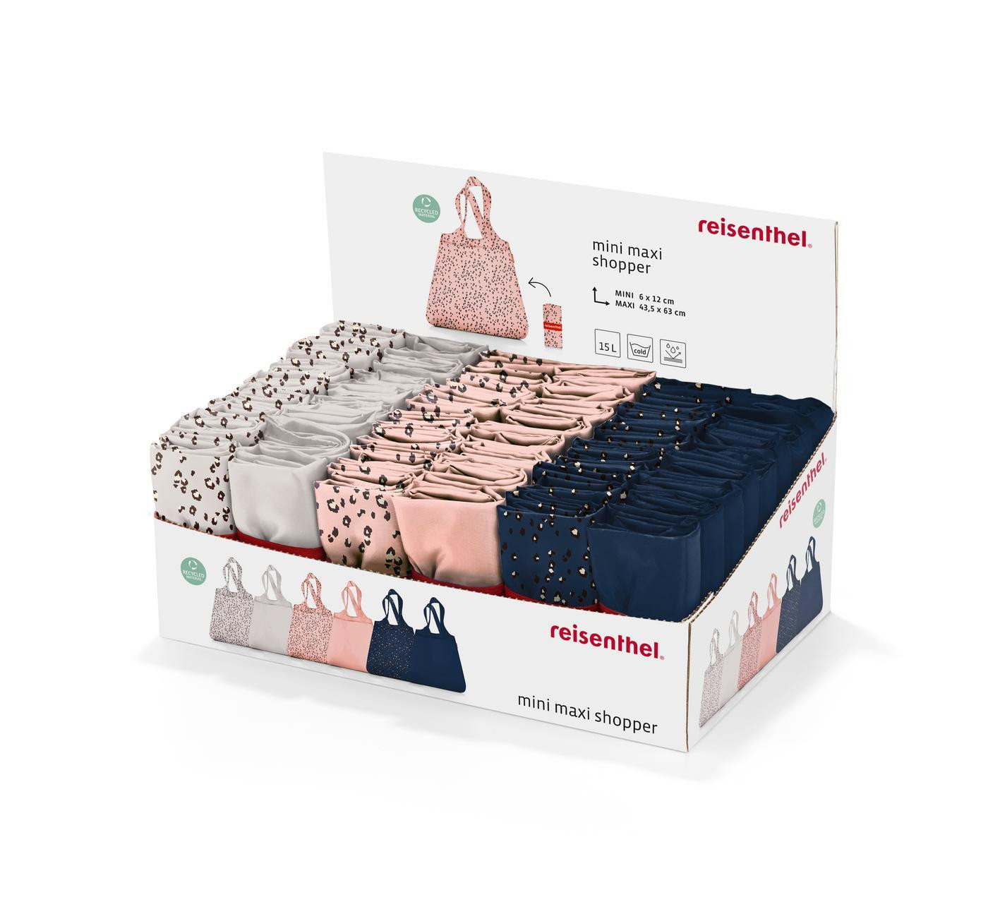 BOLSA COMPRA MINI MAXI PLEGABLE DISPLAY LEO SURTIDO 48 UNIDADES