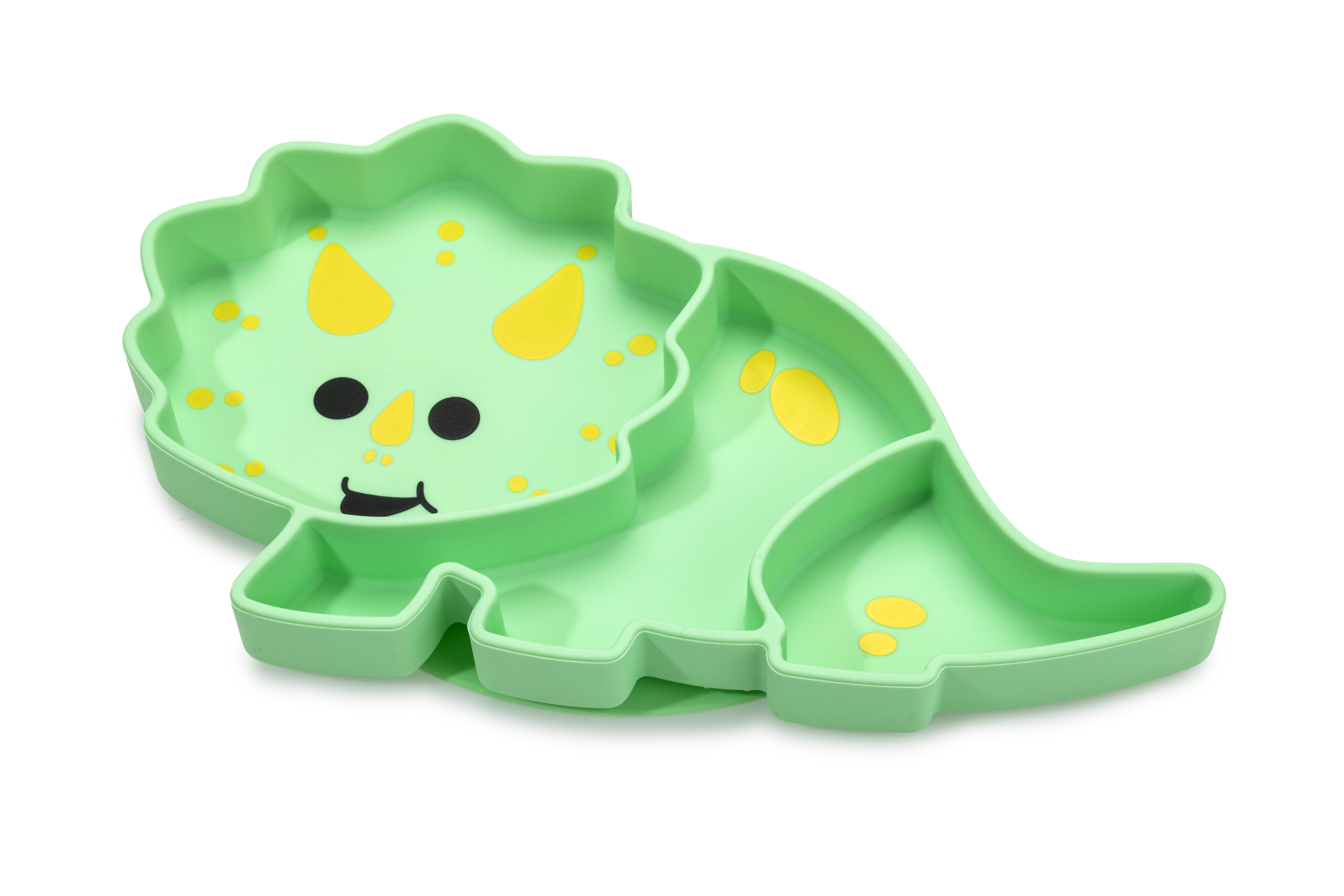 PLATO INFANTIL SILICONA DIVISIONES Y VENTOSA DINO