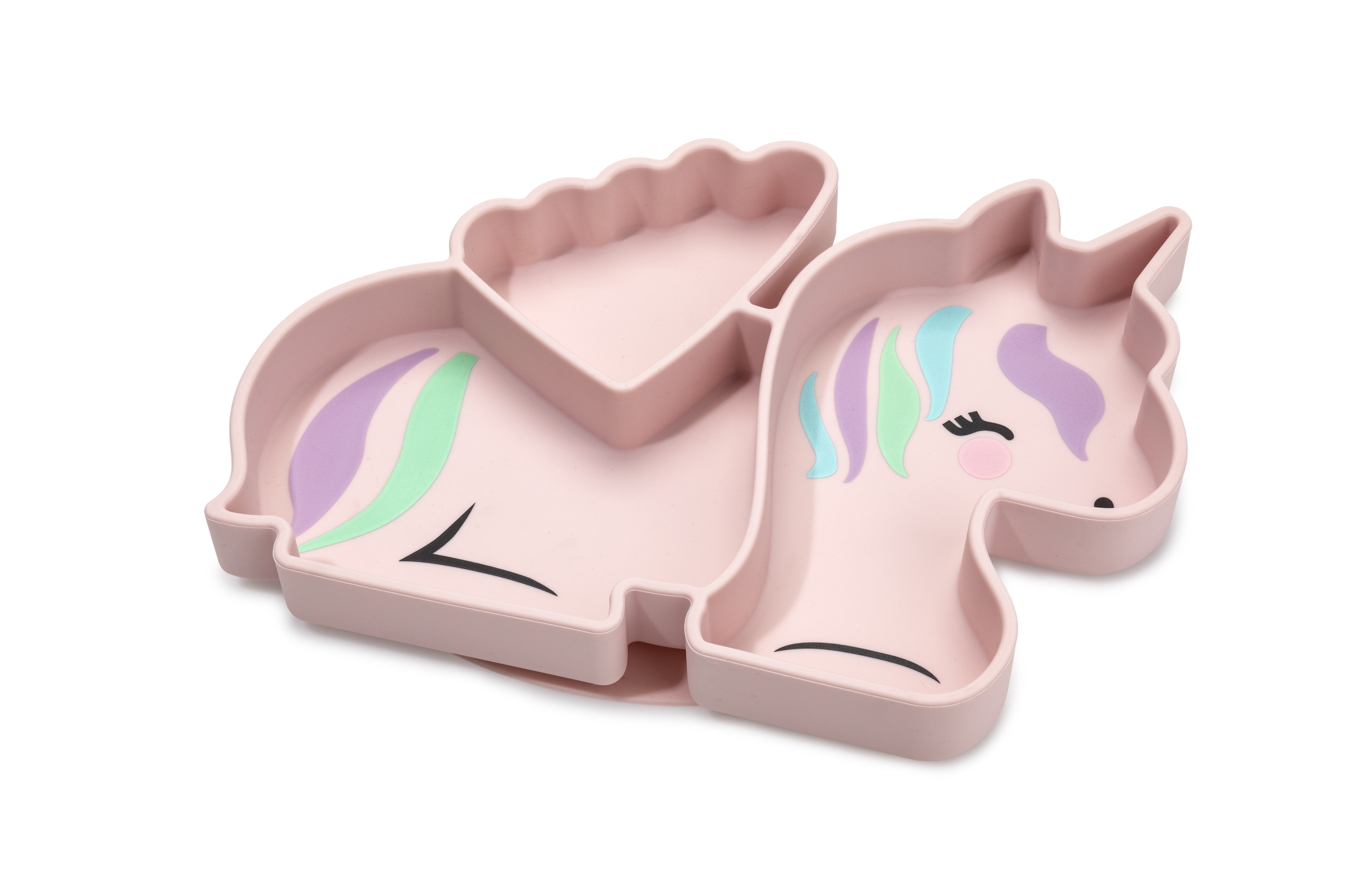PLATO INFANTIL SILICONA DIVISIONES Y VENTOSA UNICORNIO