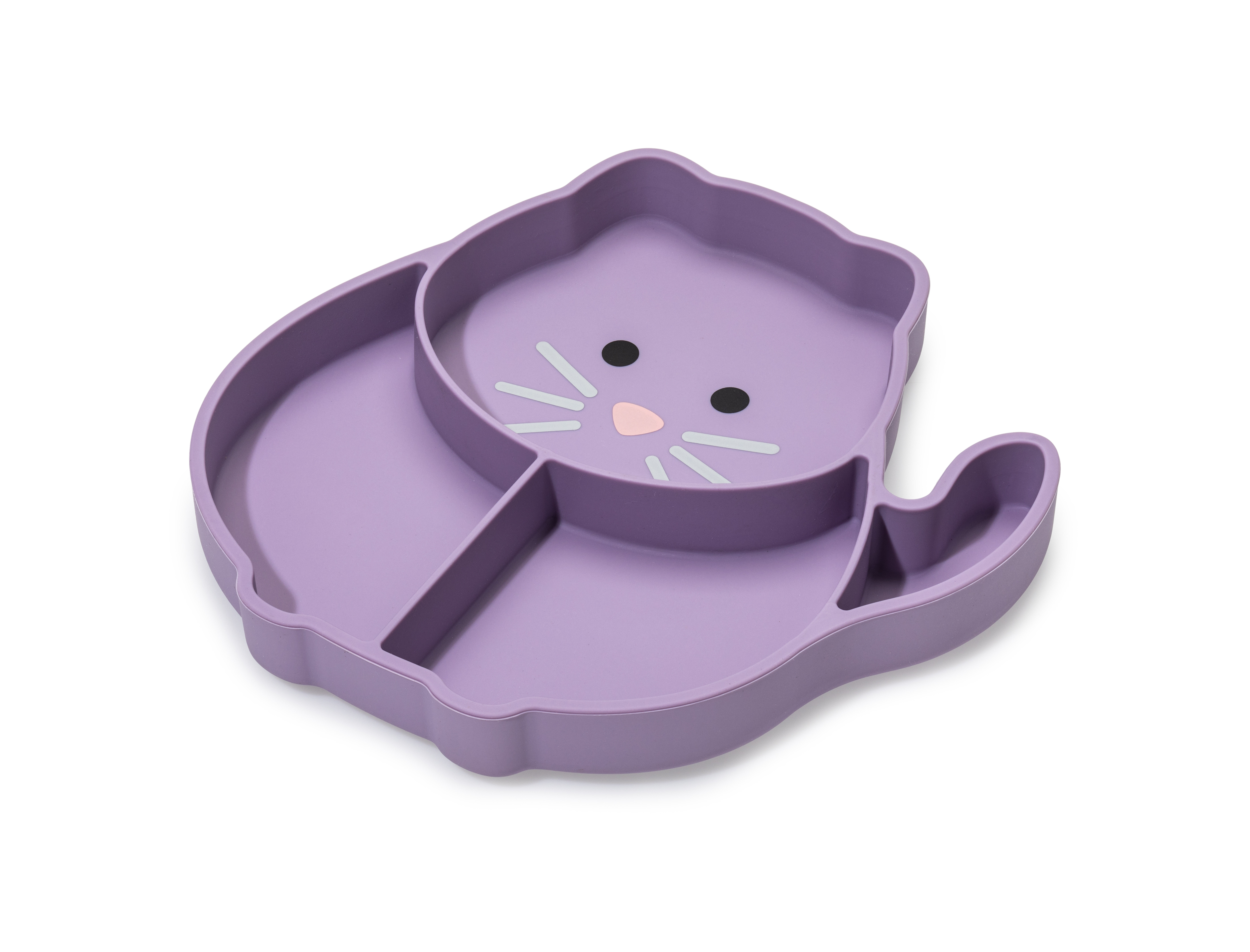 PLATO INFANTIL SILICONA DIVISIONES Y VENTOSA GATO