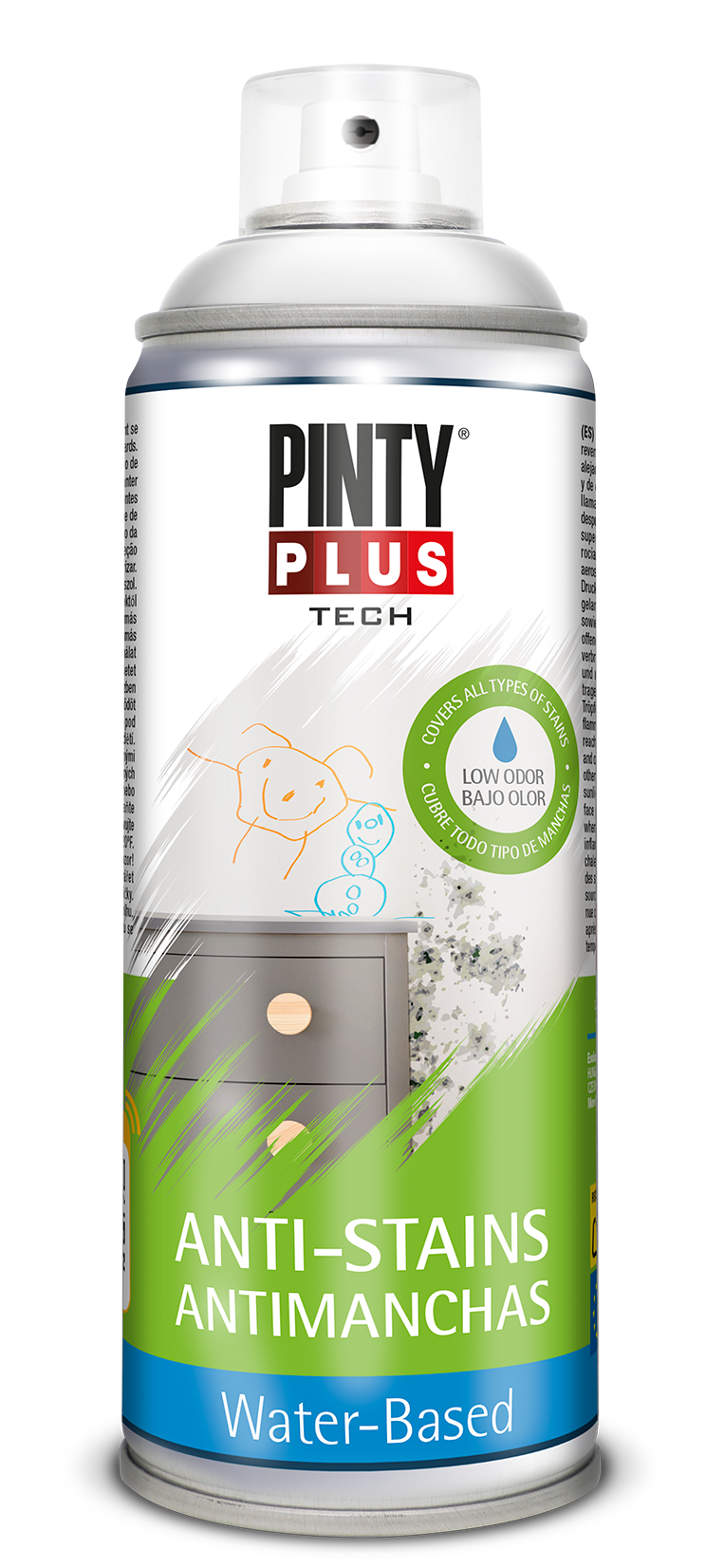 PINTURA SPRAY ANTIMANCHAS TECH WB 520 CC BLANCO RAL 9016