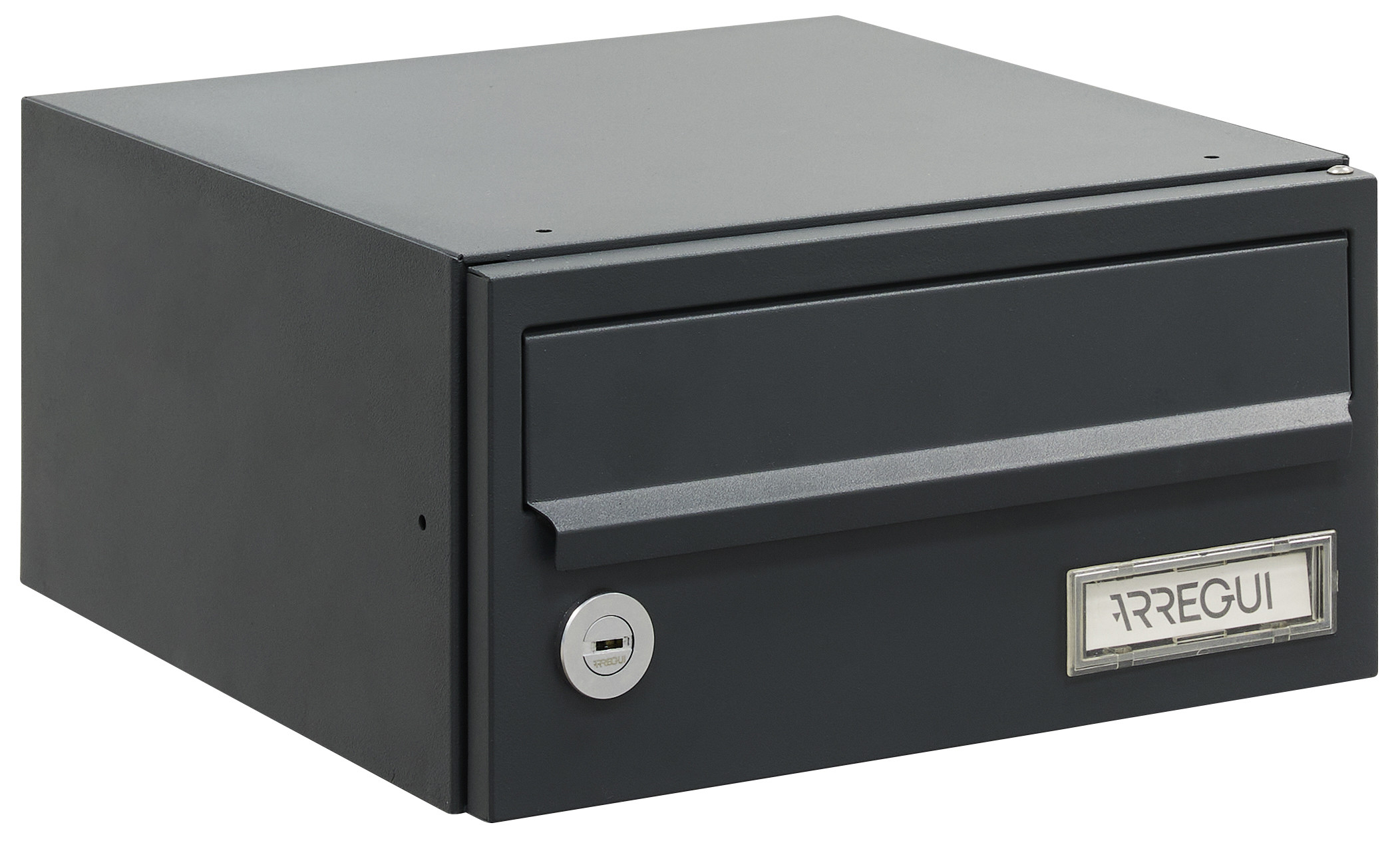 BUZON HORIZONTAL SLIM COMUNIDAD INTERIOR ANTRACITA 12X24X25CM