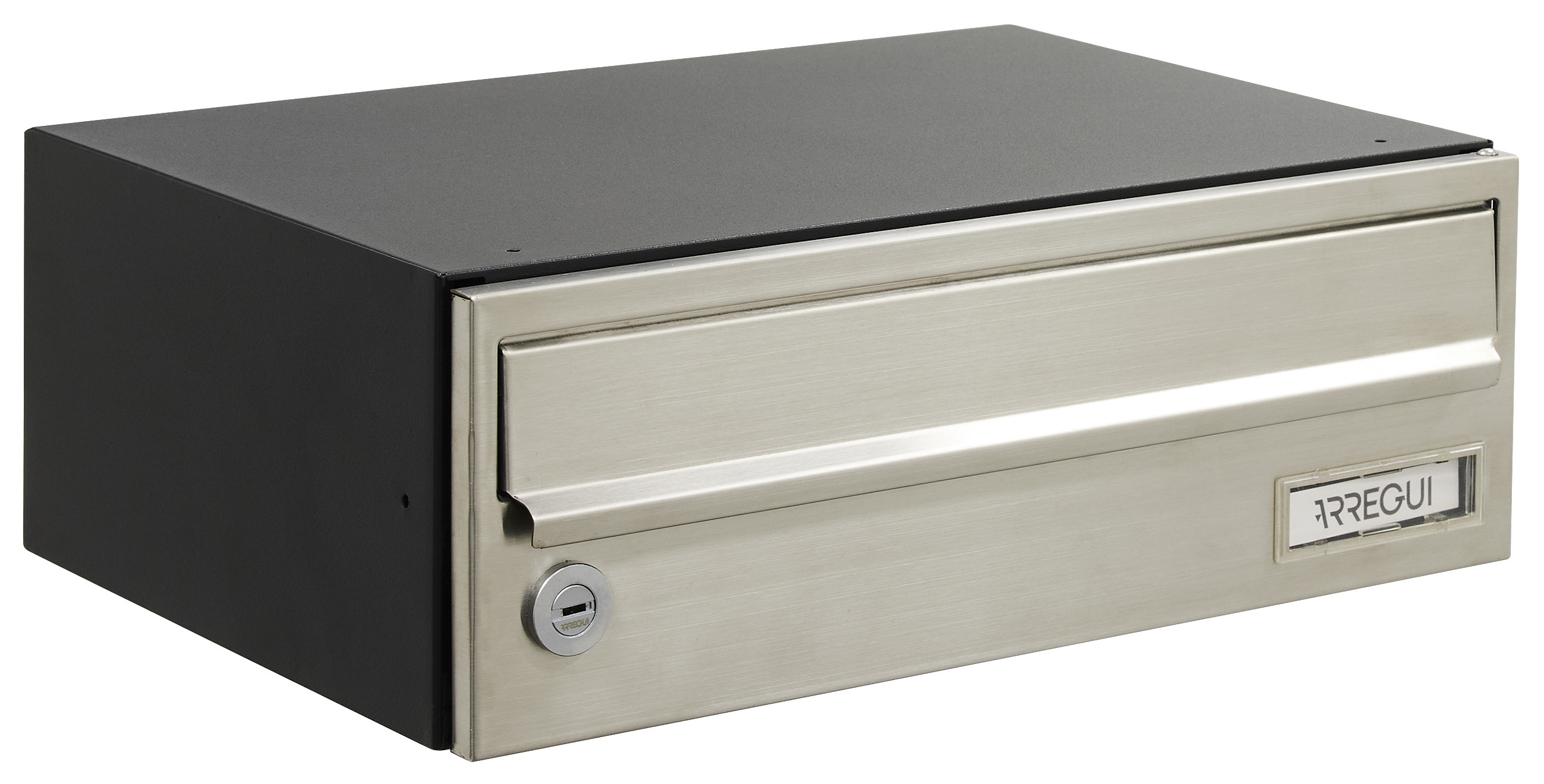 BUZON HORIZONTAL SLIM COMUNIDAD INTERIOR INOX/ANTRACITA 12X34,5X25CM