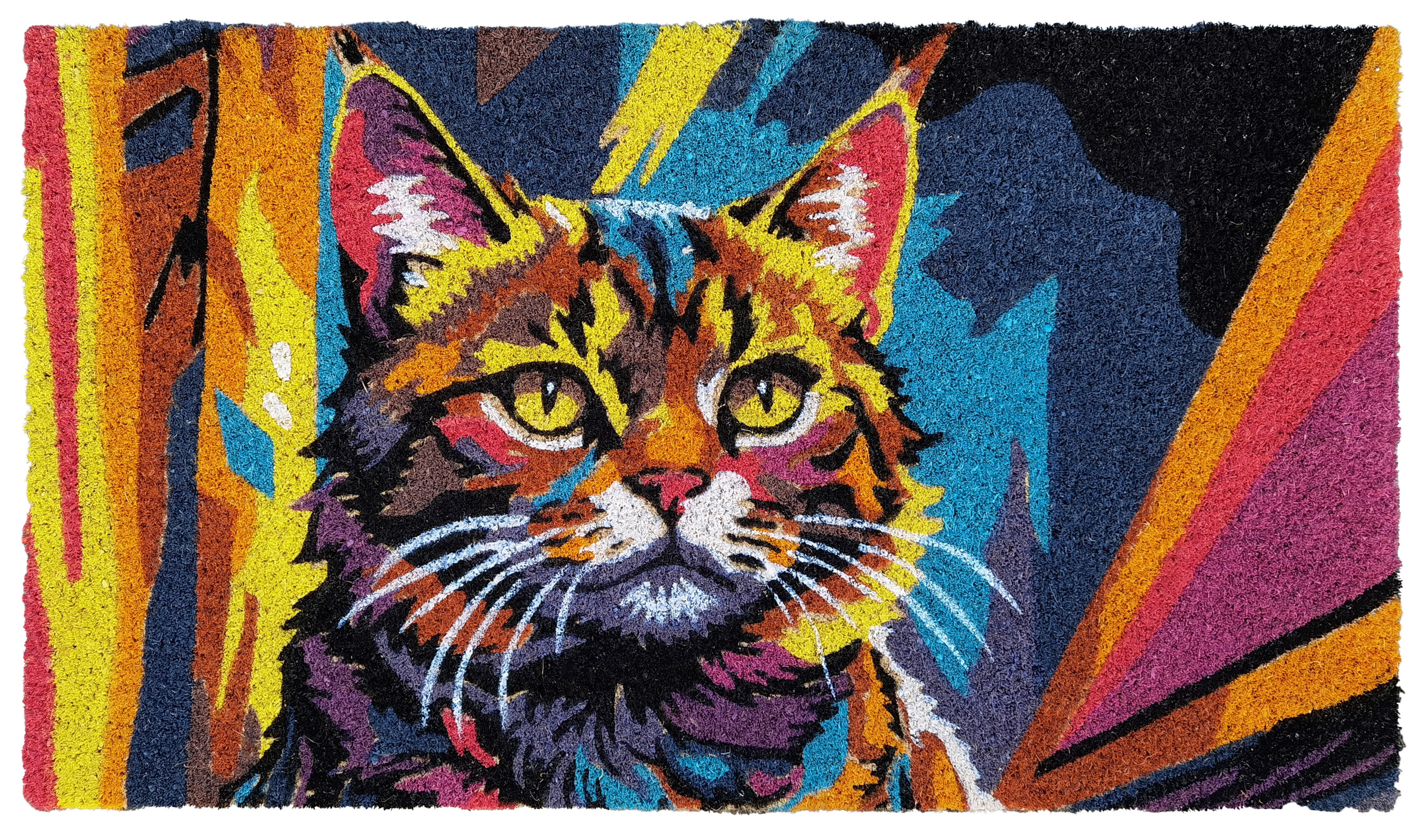 FELPUDO COCO BLANCO DECORADO GATO POP 40X70CM