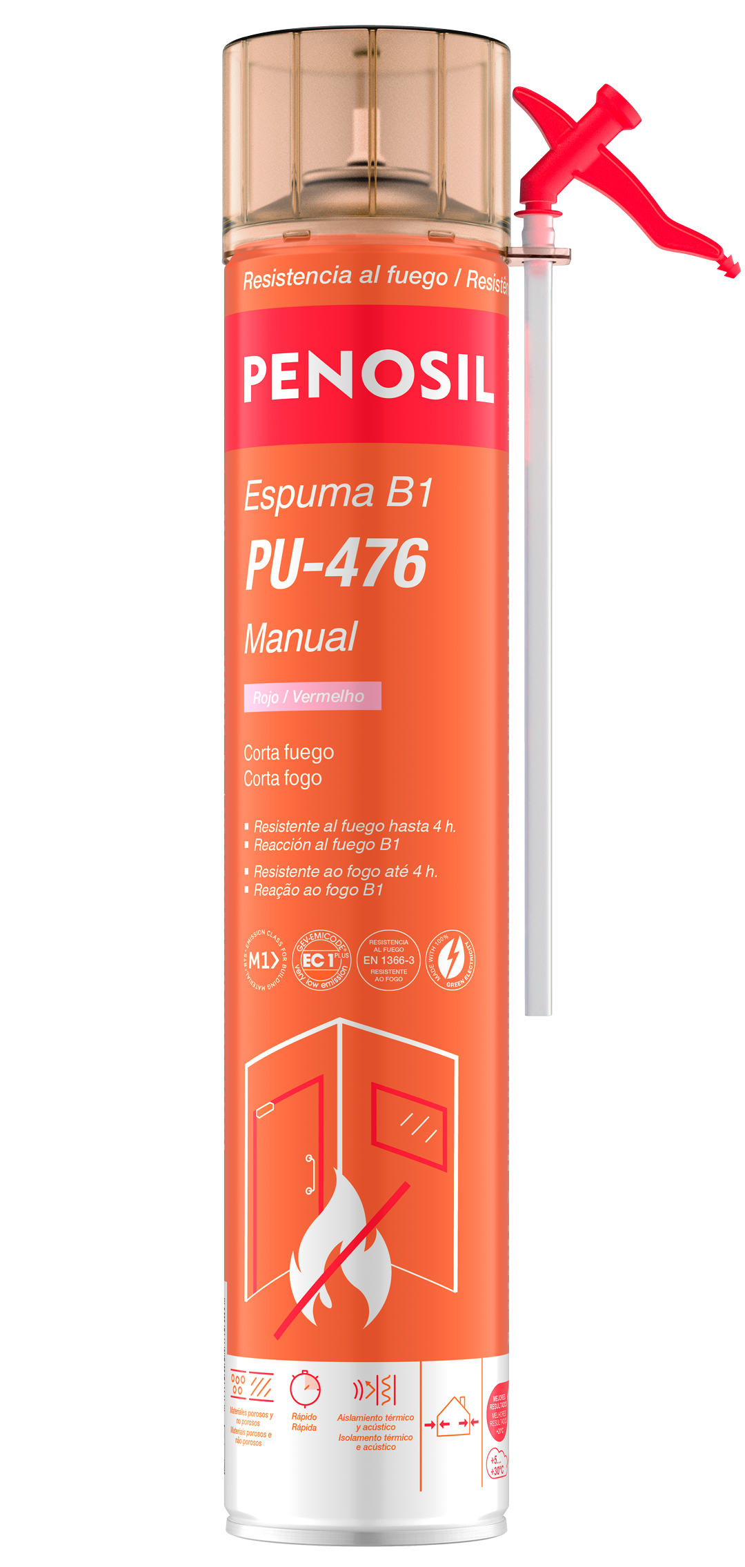 ESPUMA POLIURETANO IGNIFUGA PU-476 CANULA 750 ML