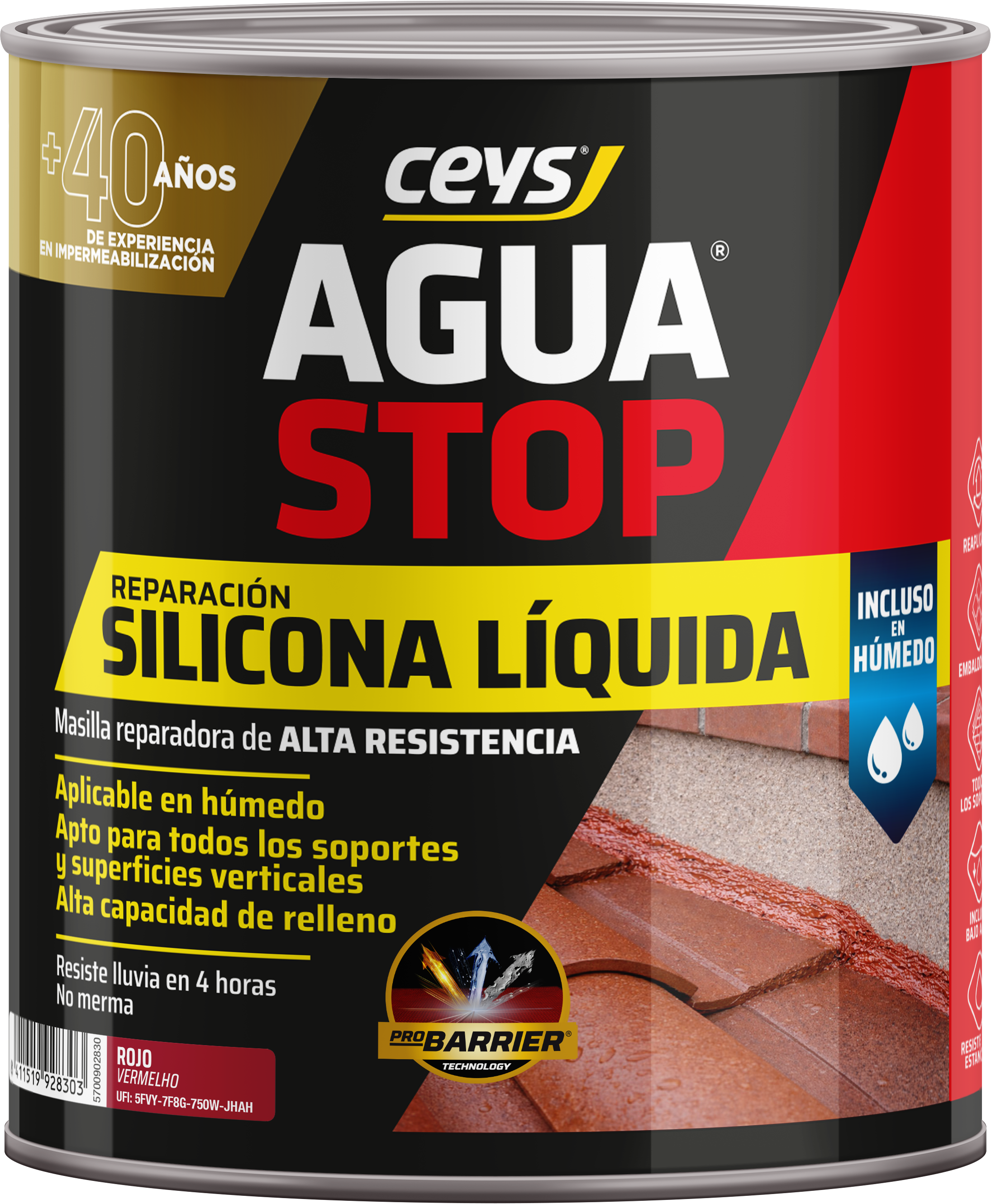 SILICONA LIQUIDA AGUASTOP 1 KG ROJO