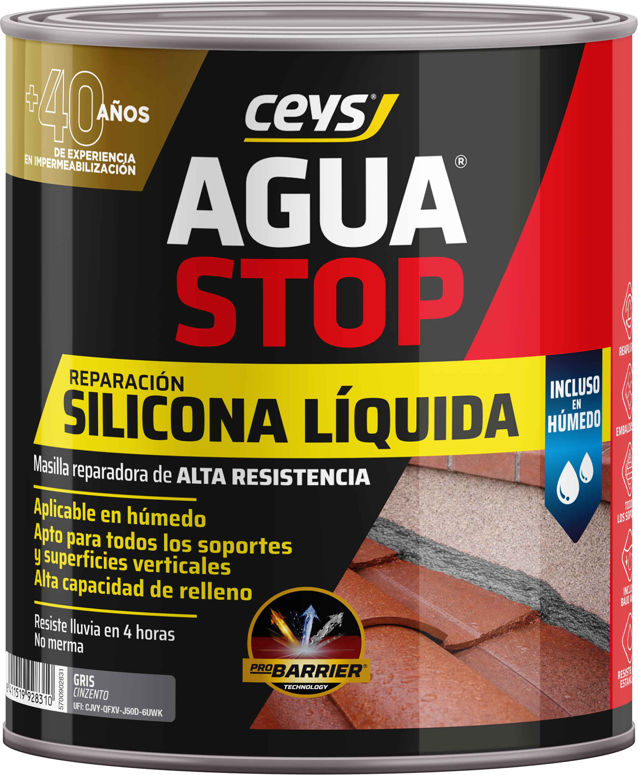 SILICONA LIQUIDA AGUASTOP 1 KG GRIS